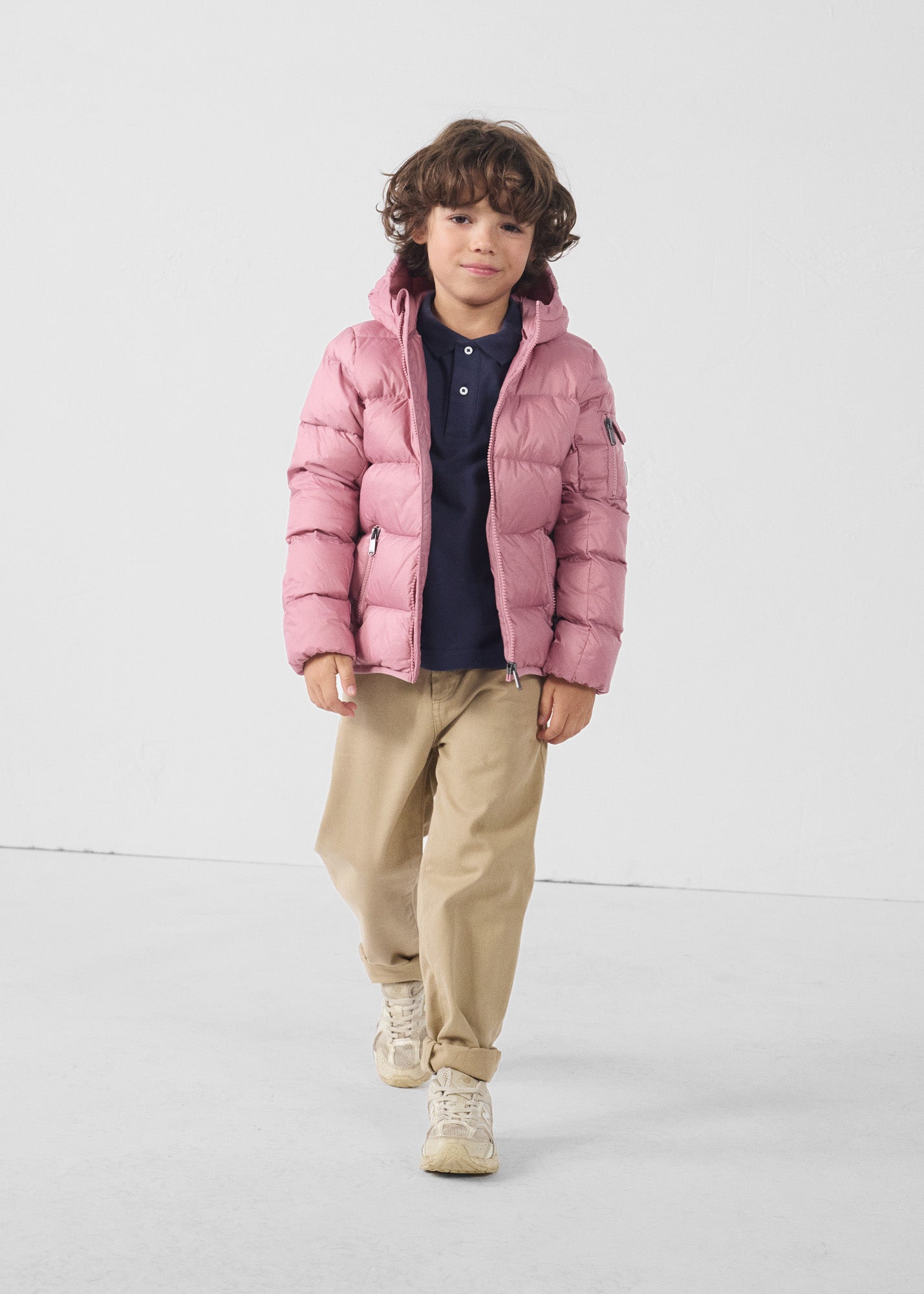 Doudoune enfant à capuche Grand Froid Rose antique Kazan