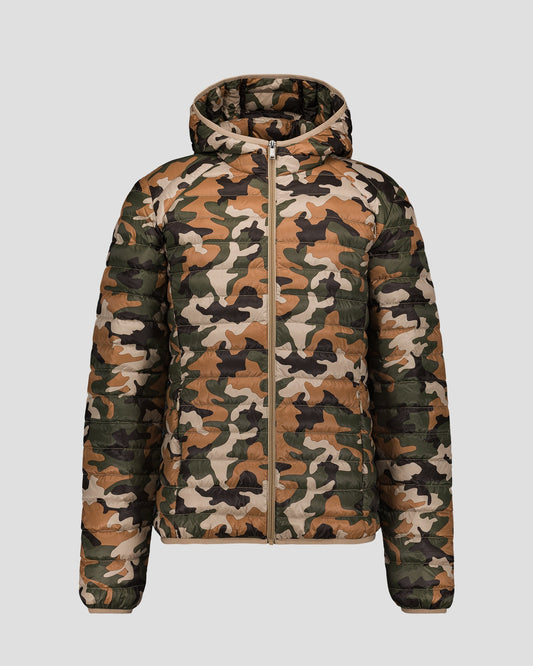 Doudoune légère à capuche Camo sucre roux Nico print