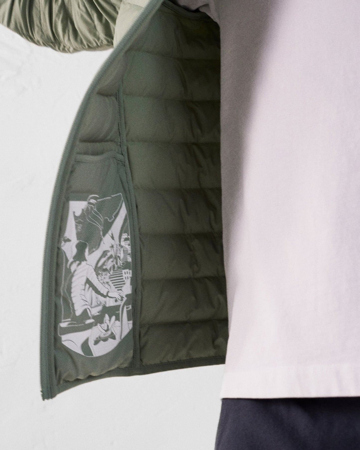 Doudoune légère stretch Vert minéral Aragon