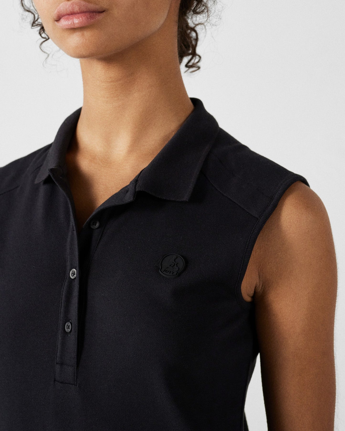 Robe polo sans manches Noir Tanger