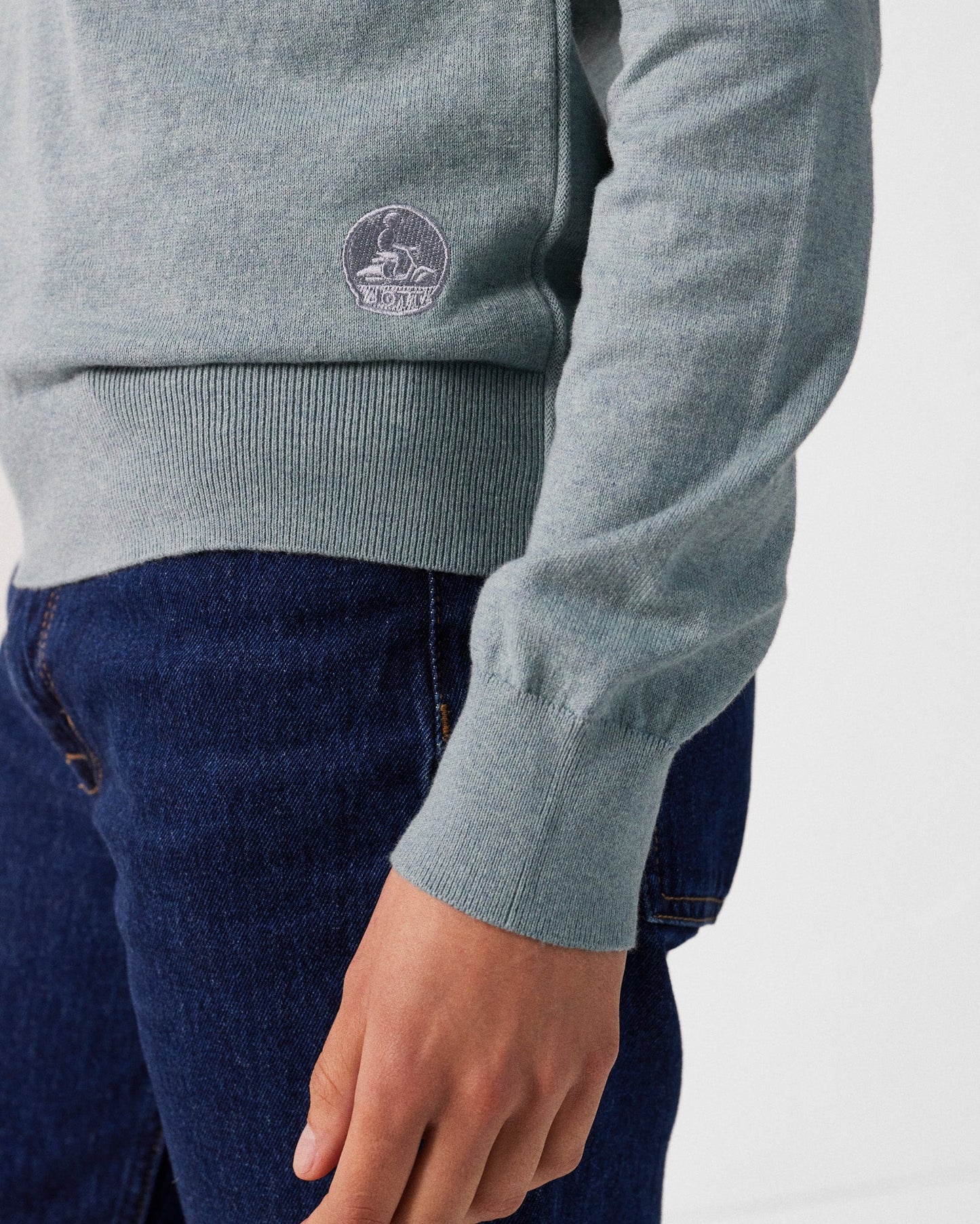 Pull en maille col rond Vert minéral Heloise