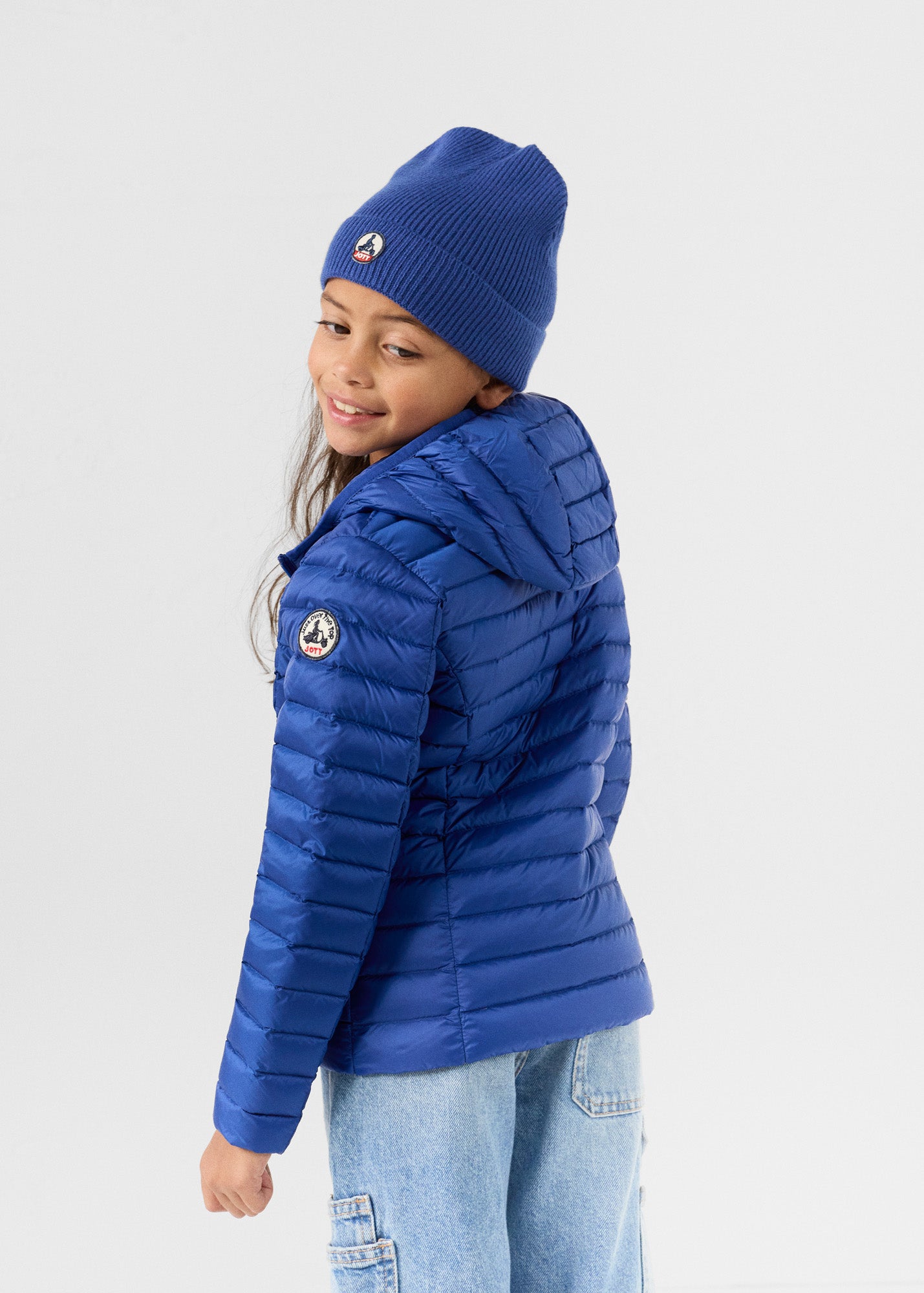 Doudoune légère à capuche enfant Bleu cobalt Carla