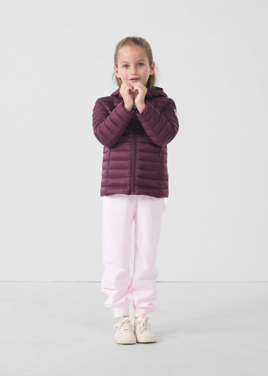 Doudoune légère à capuche enfant Cerise noire Carla