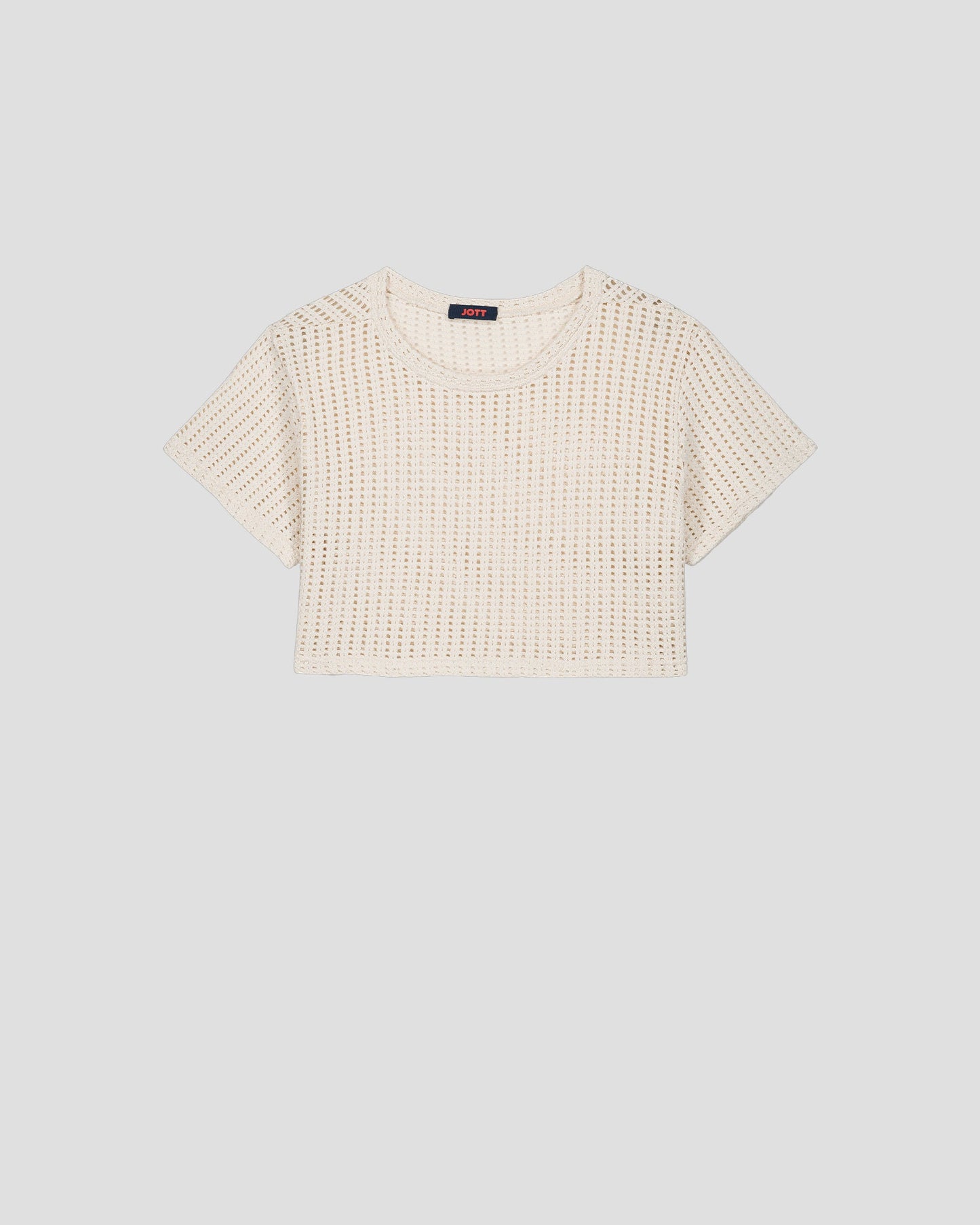 T-shirt col rond en maille de coton Naturel Giada