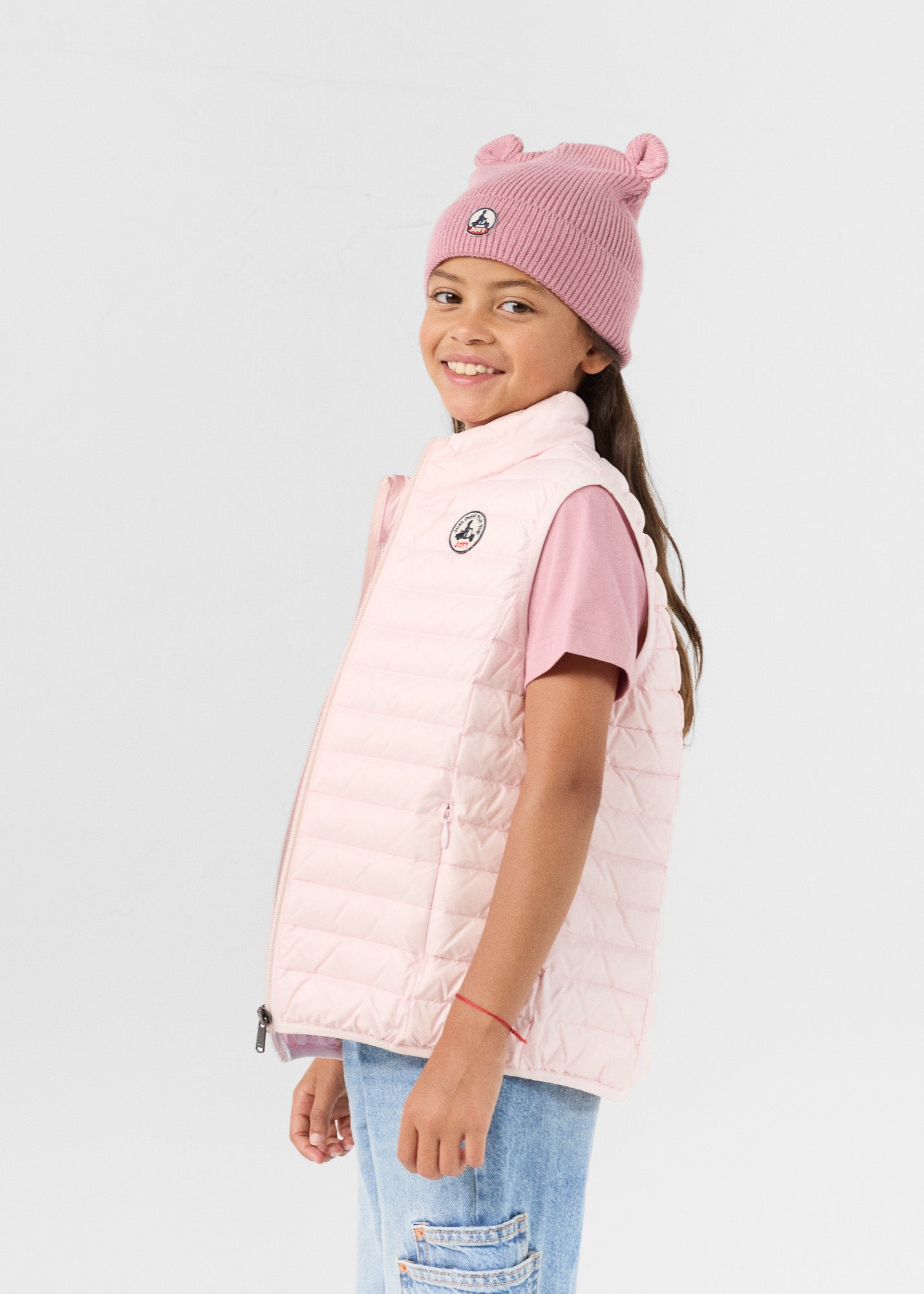 Doudoune sans manches enfant Rose pétale Zoe