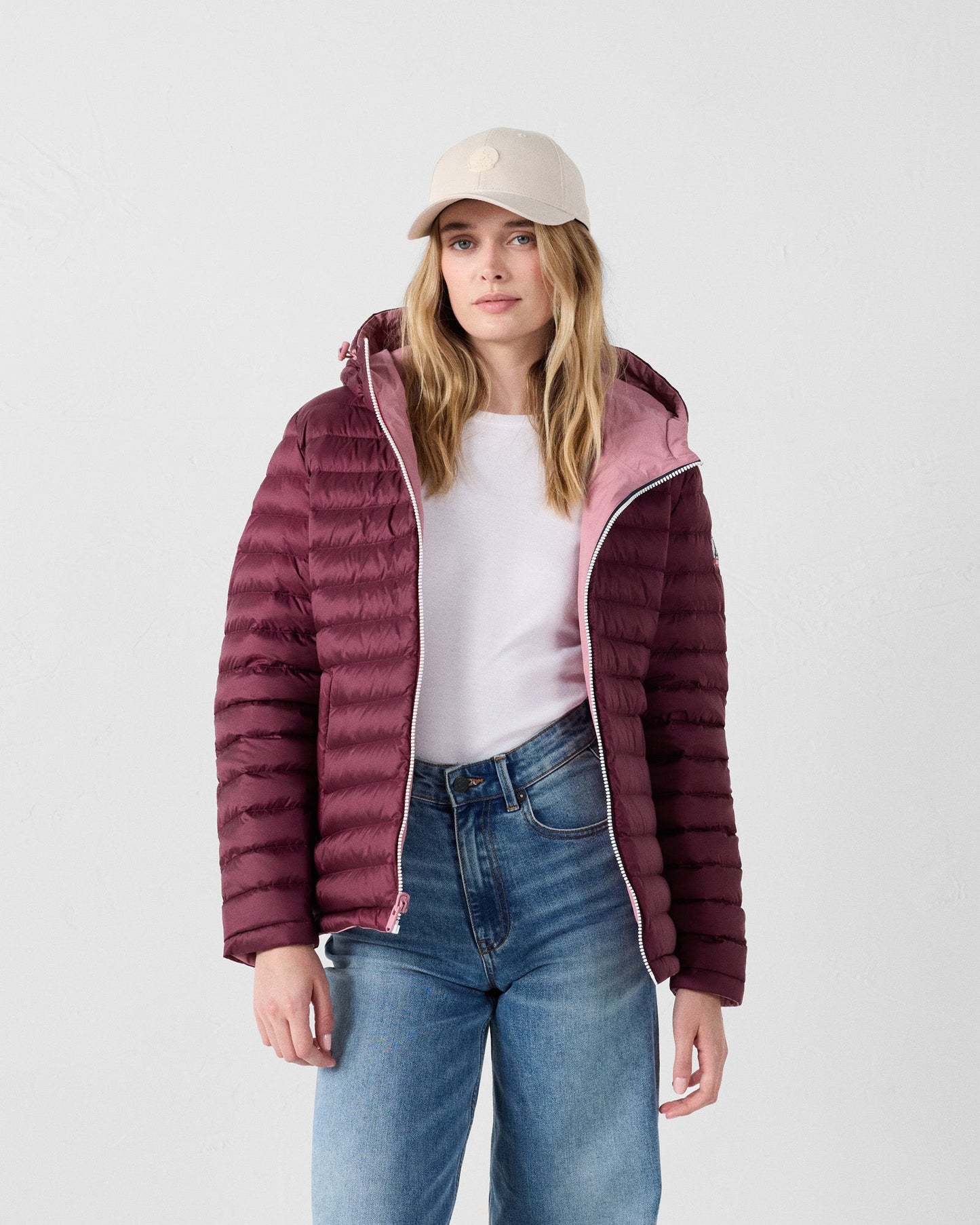 Doudoune réversible Rose antique/cerise noire Bergame