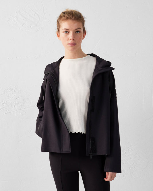 Veste courte bimatière 'oversize' Noir Ellen