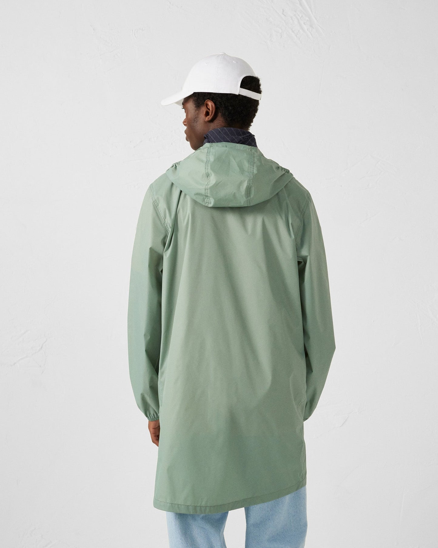 Imperméable long à capuche paquetable Vert minéral Oban