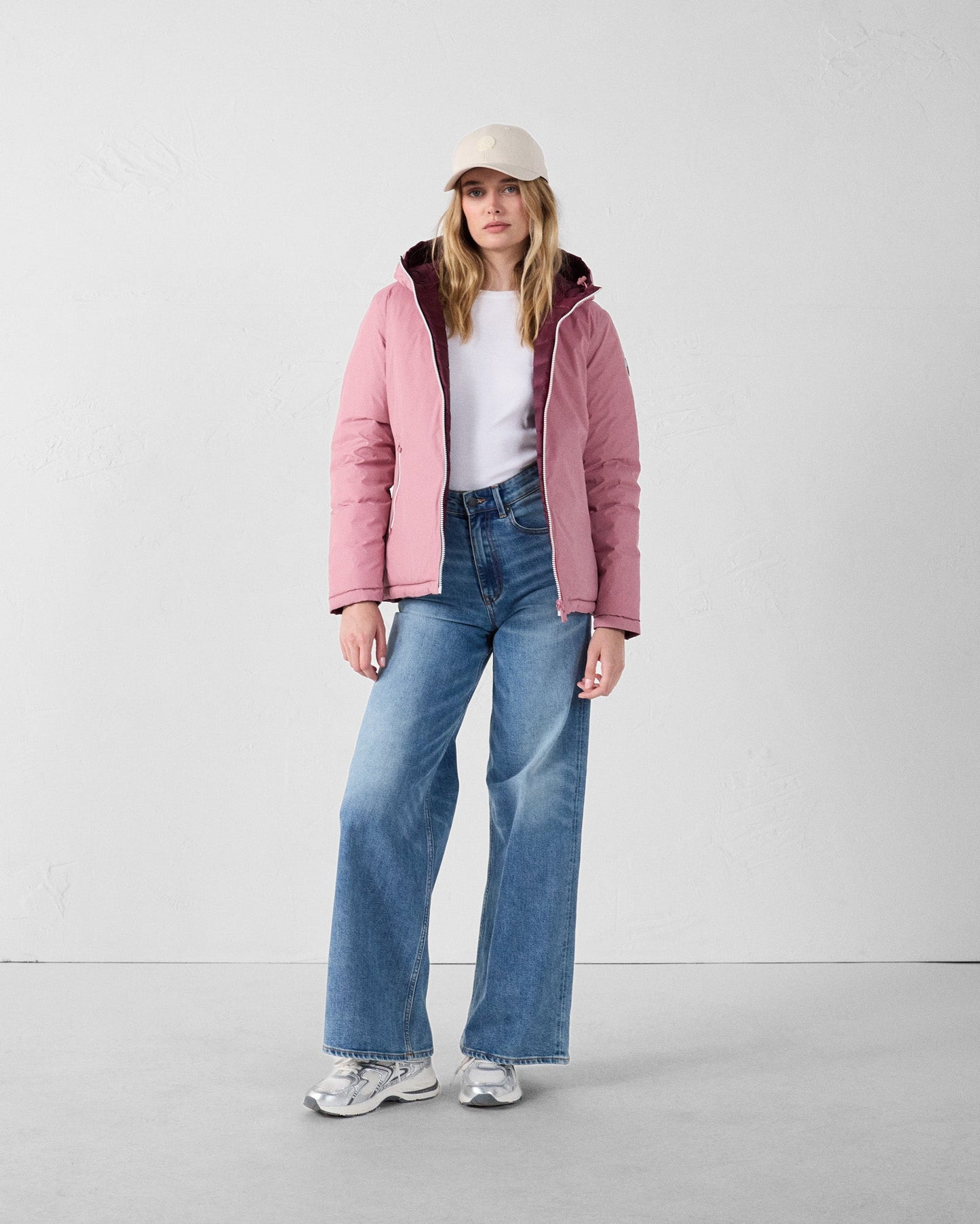 Doudoune réversible Rose antique/cerise noire Bergame