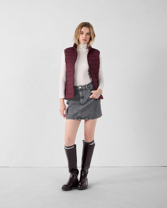 Doudoune sans manches stretch Cerise noir Grenada