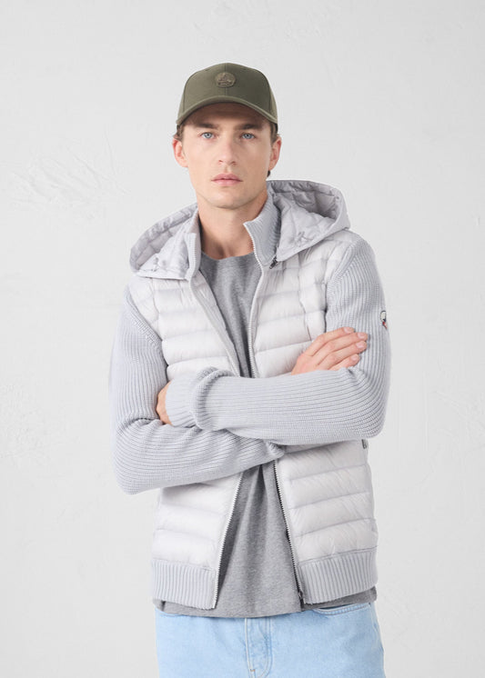 Doudoune bi-matière Gris glace Jumping