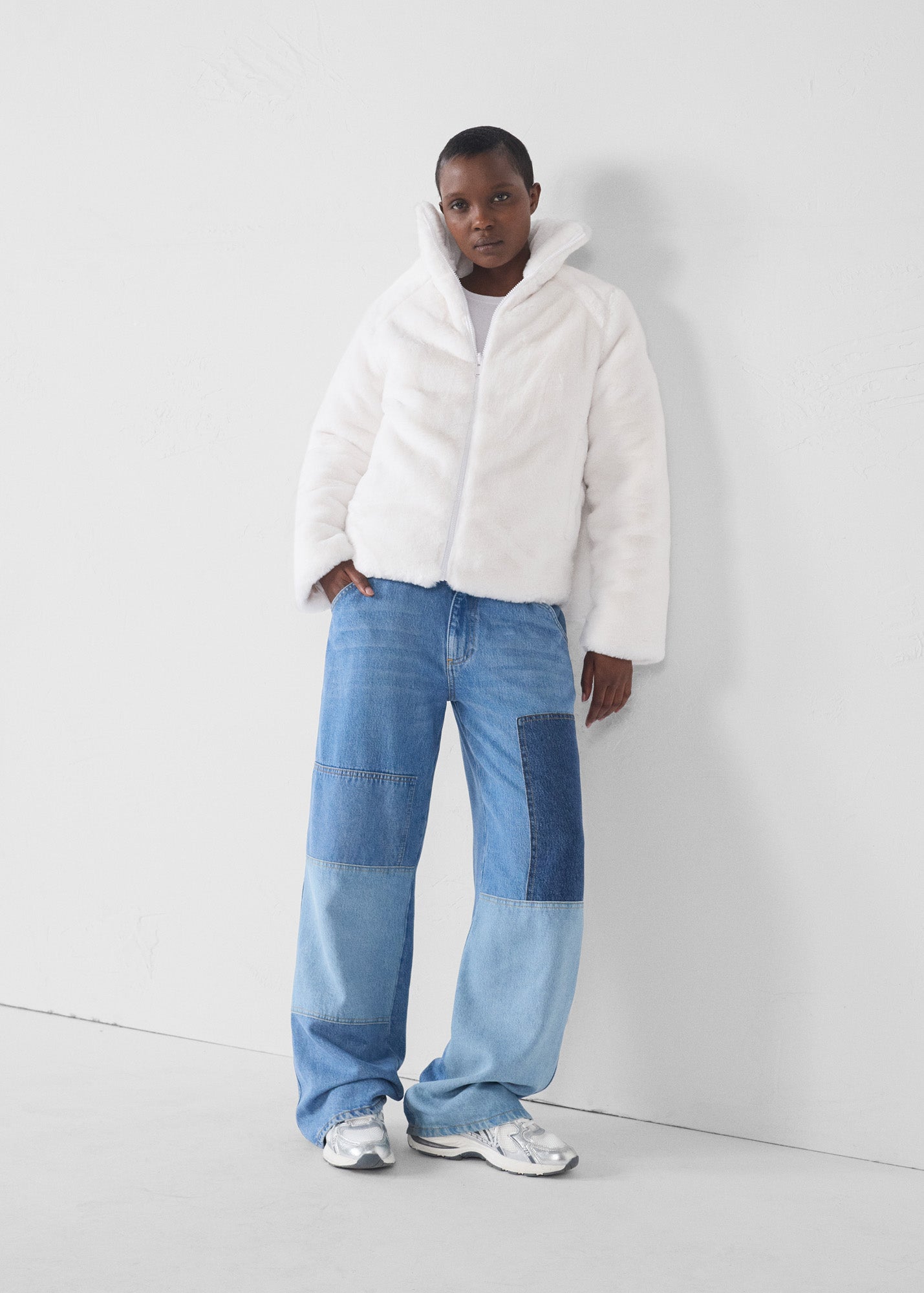 Doudoune fausse fourrure Blanc Olga