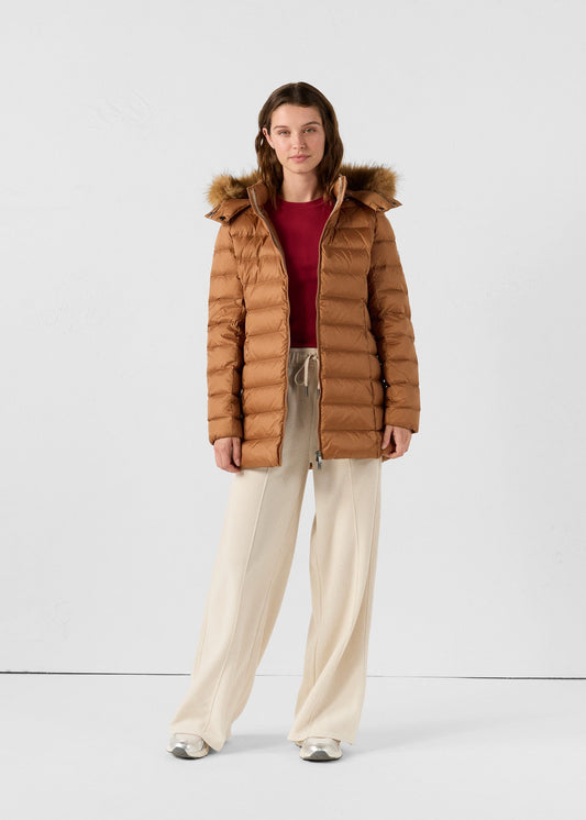 Doudoune mi-longue Grand Froid Sucre roux Perle