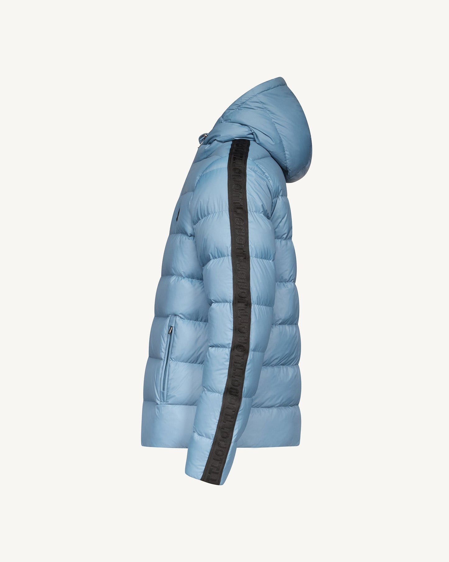 Doudoune droite à capuche Bleu délavé John Ribbon
