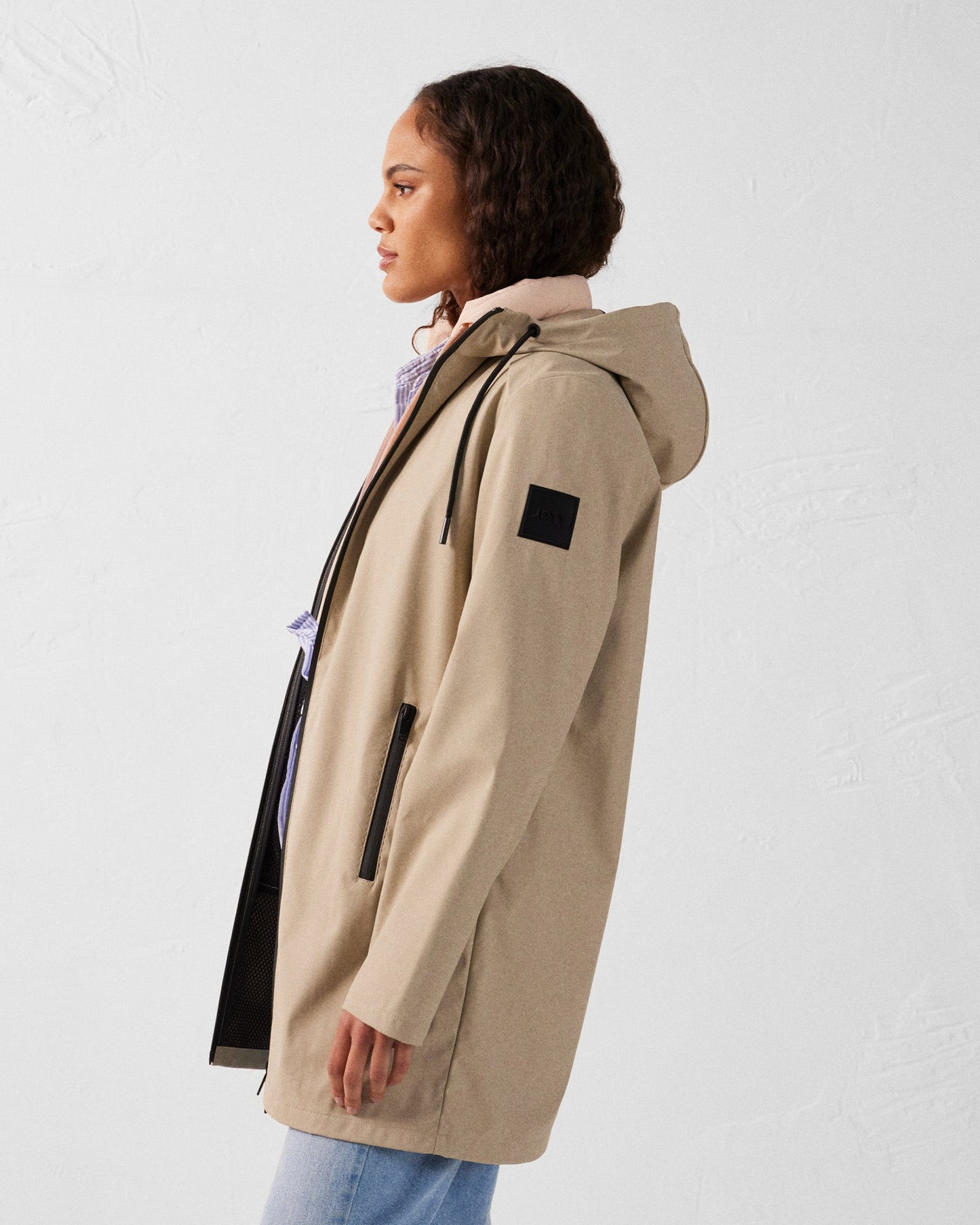 Parka mi-longue légère Beige Erika