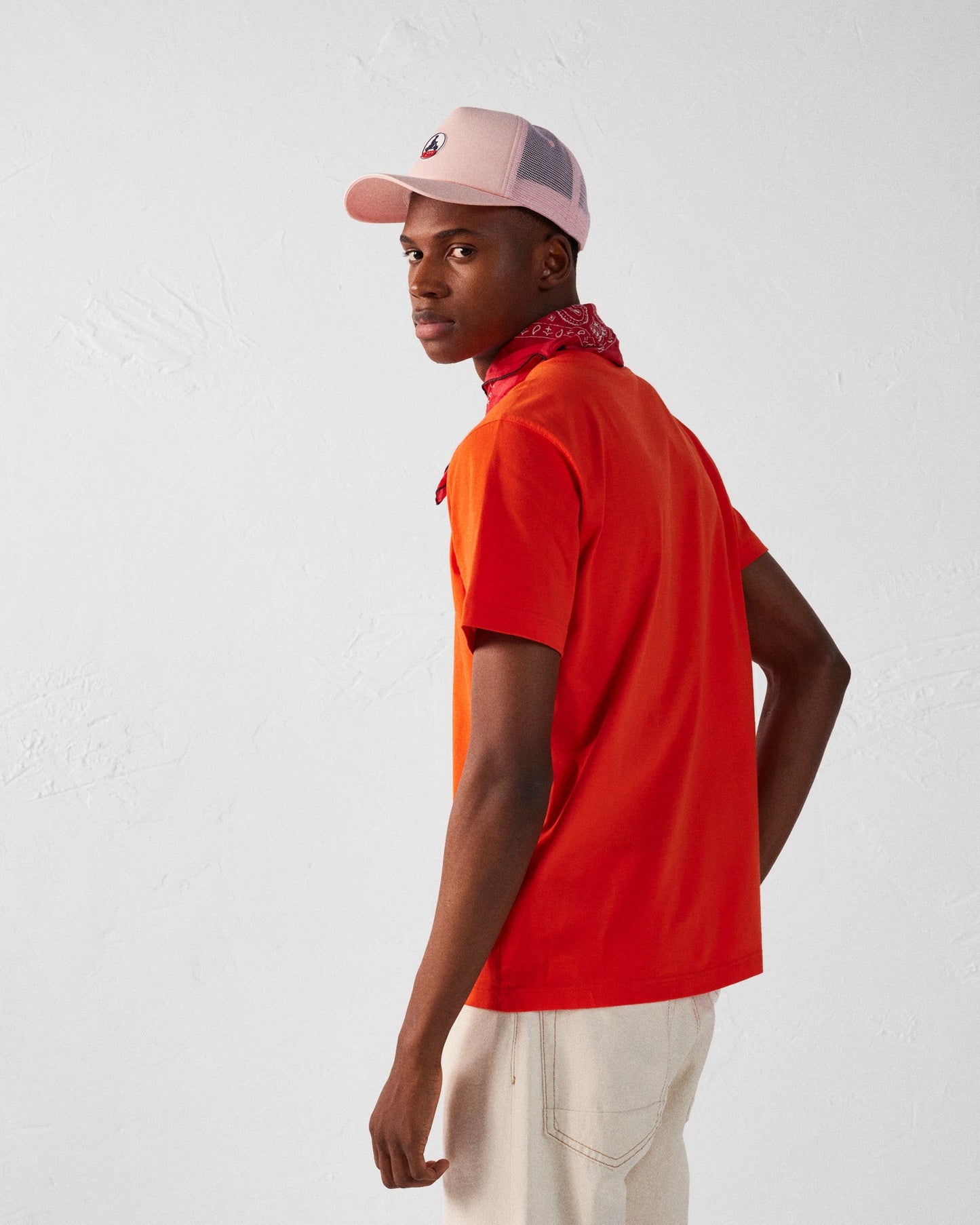 T-shirt col rond homme en coton Rouge feu Pedro