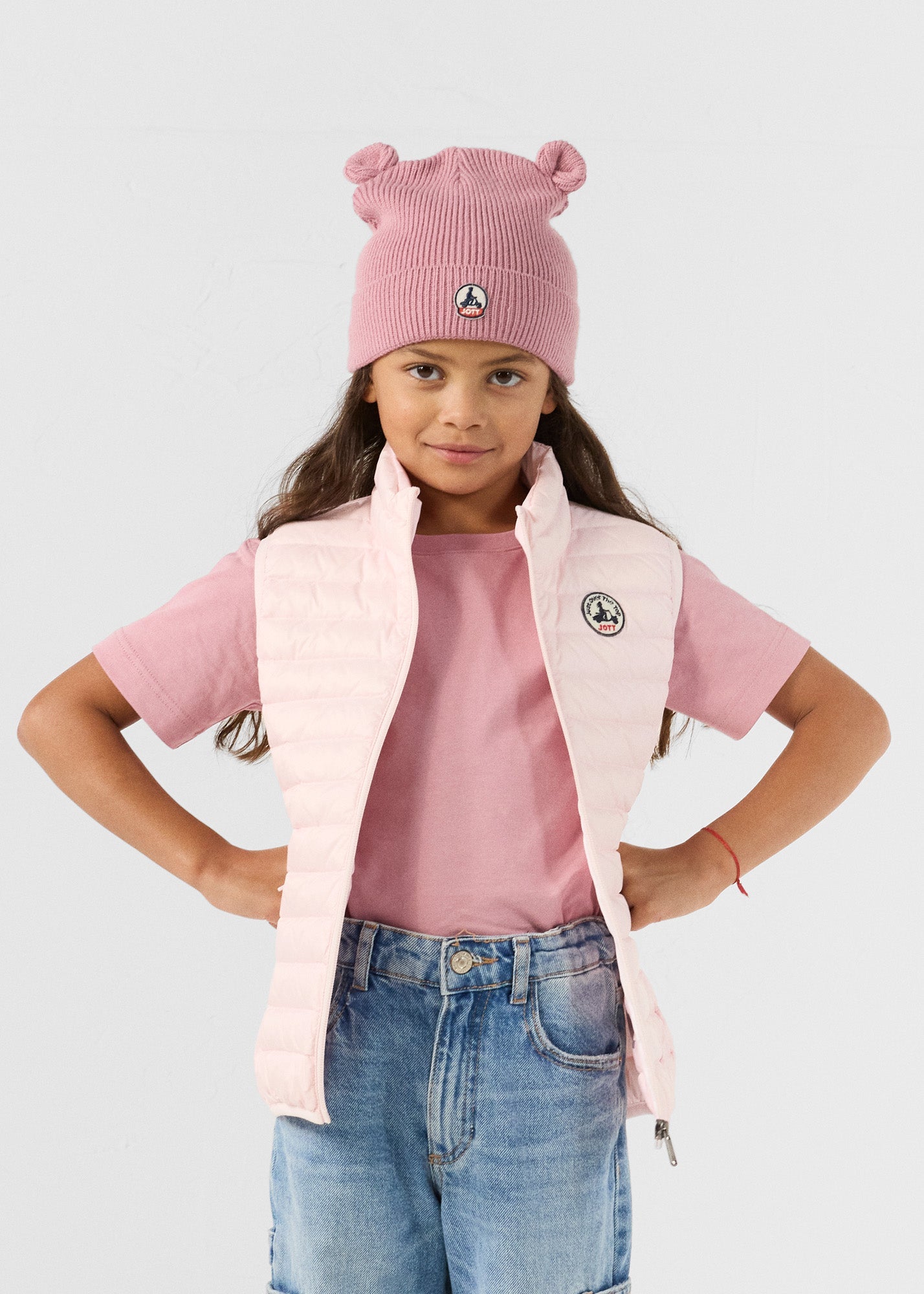 Doudoune sans manches enfant Rose pétale Zoe