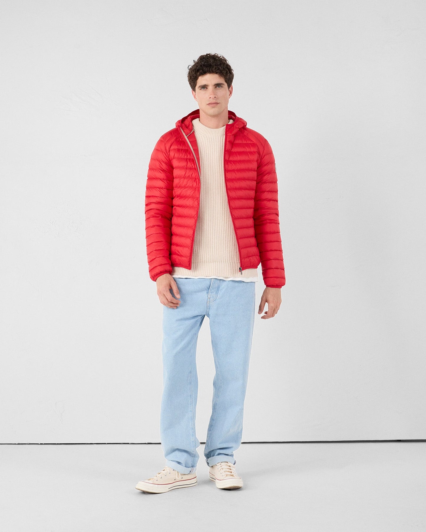 Doudoune légère à capuche Rouge carmin Nico