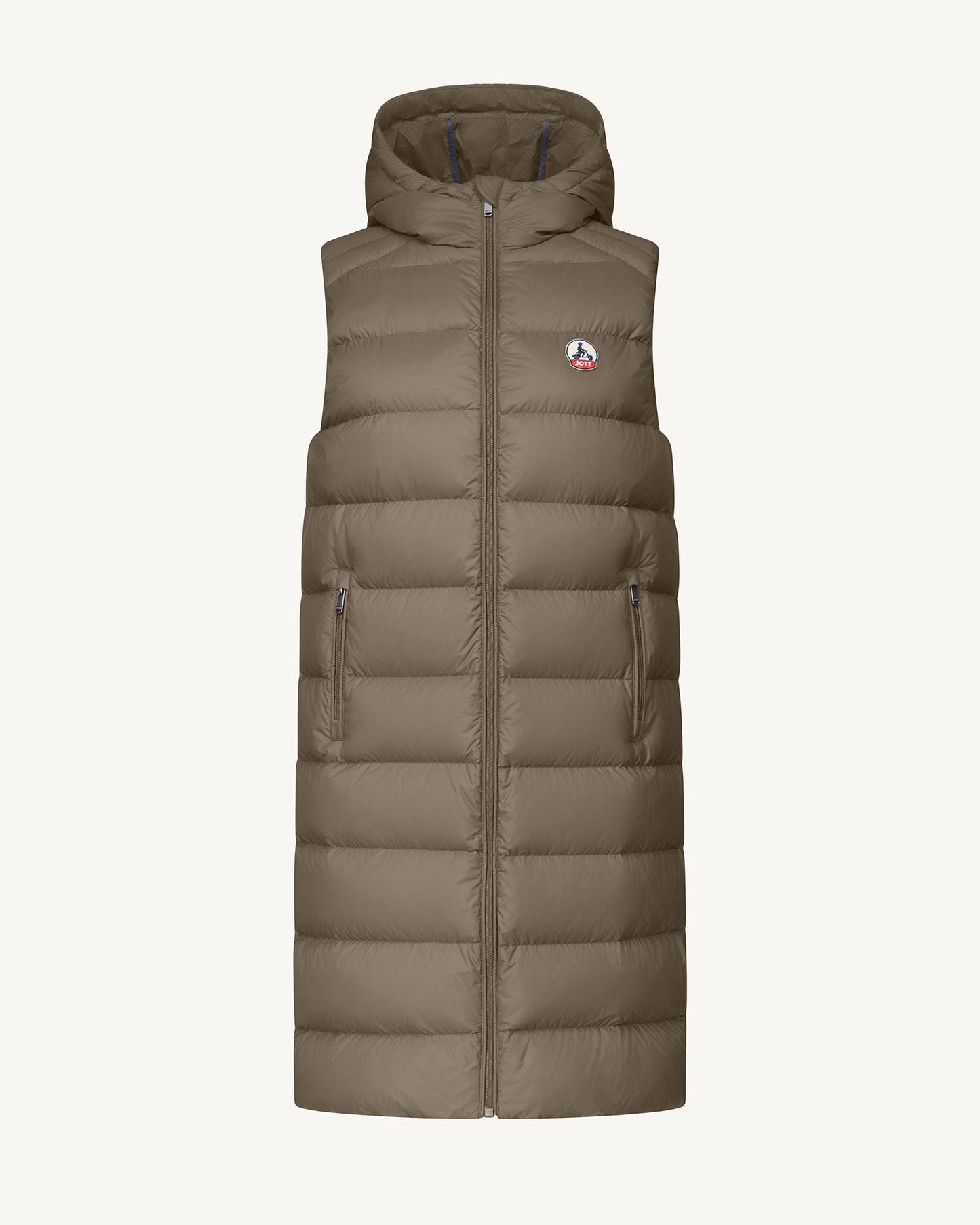 Doudoune longue sans manches Taupe Manon