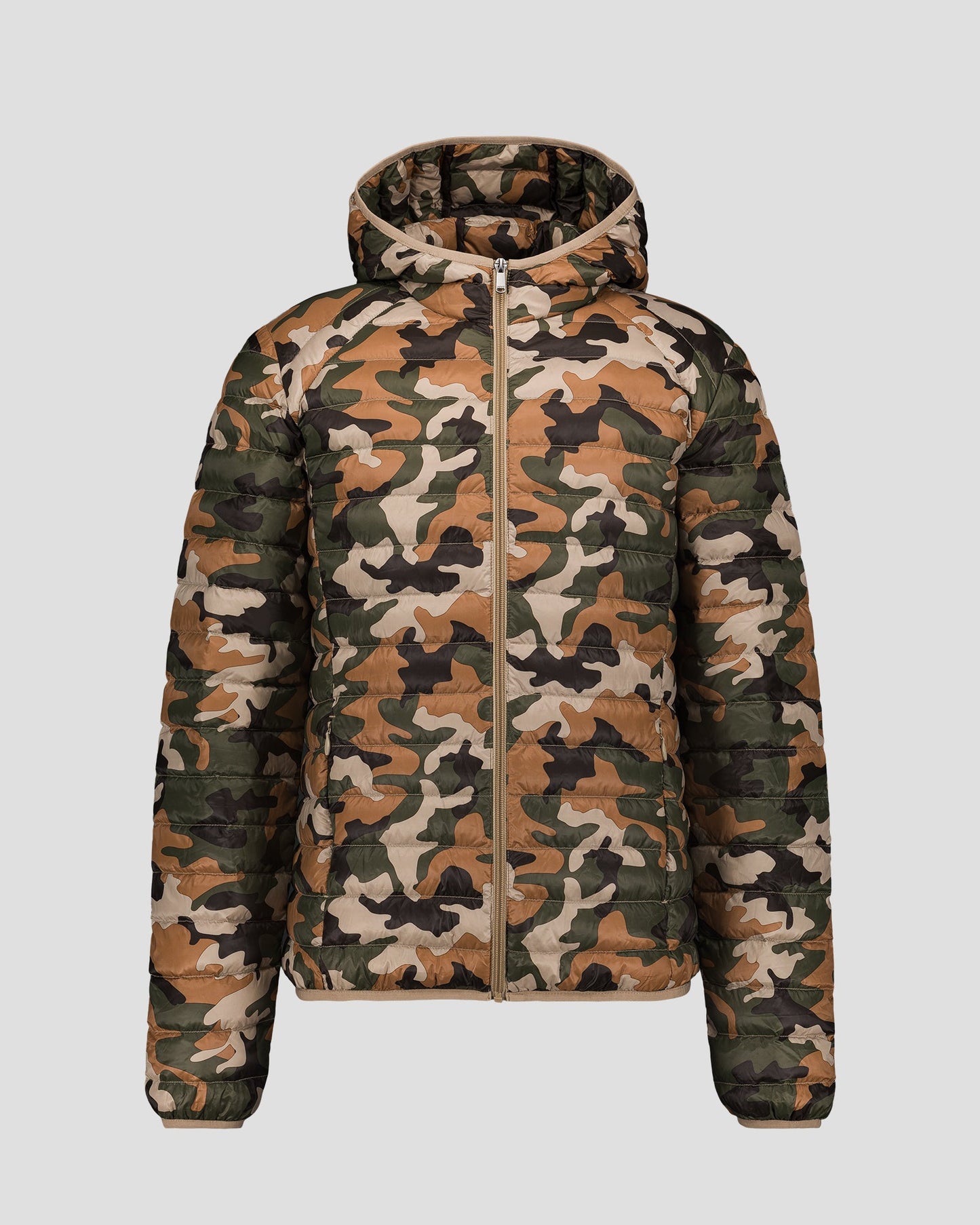 Doudoune légère à capuche Camo sucre roux Nico print