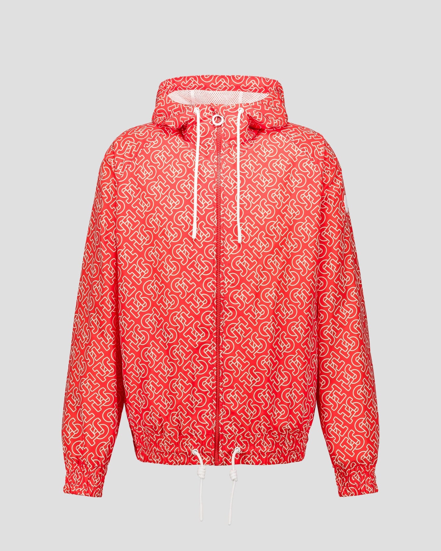 Blouson coupe-vent léger à capuche Mono rouge feu Storm monogram