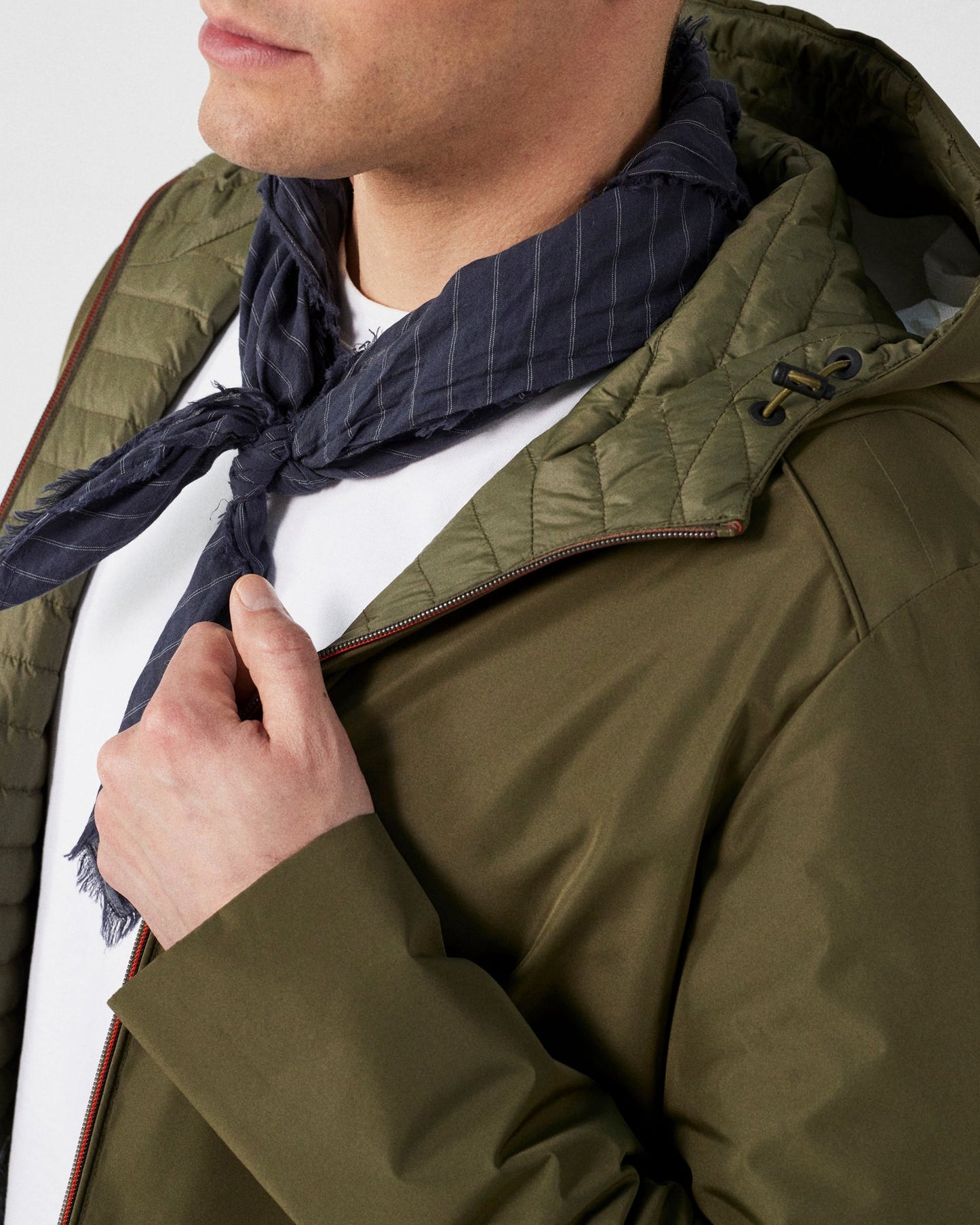 Veste longue ultralégère à capuche Army Boris