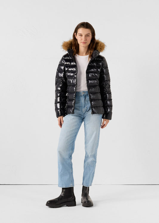 Doudoune à capuche Grand Froid Noir Luxe laquée