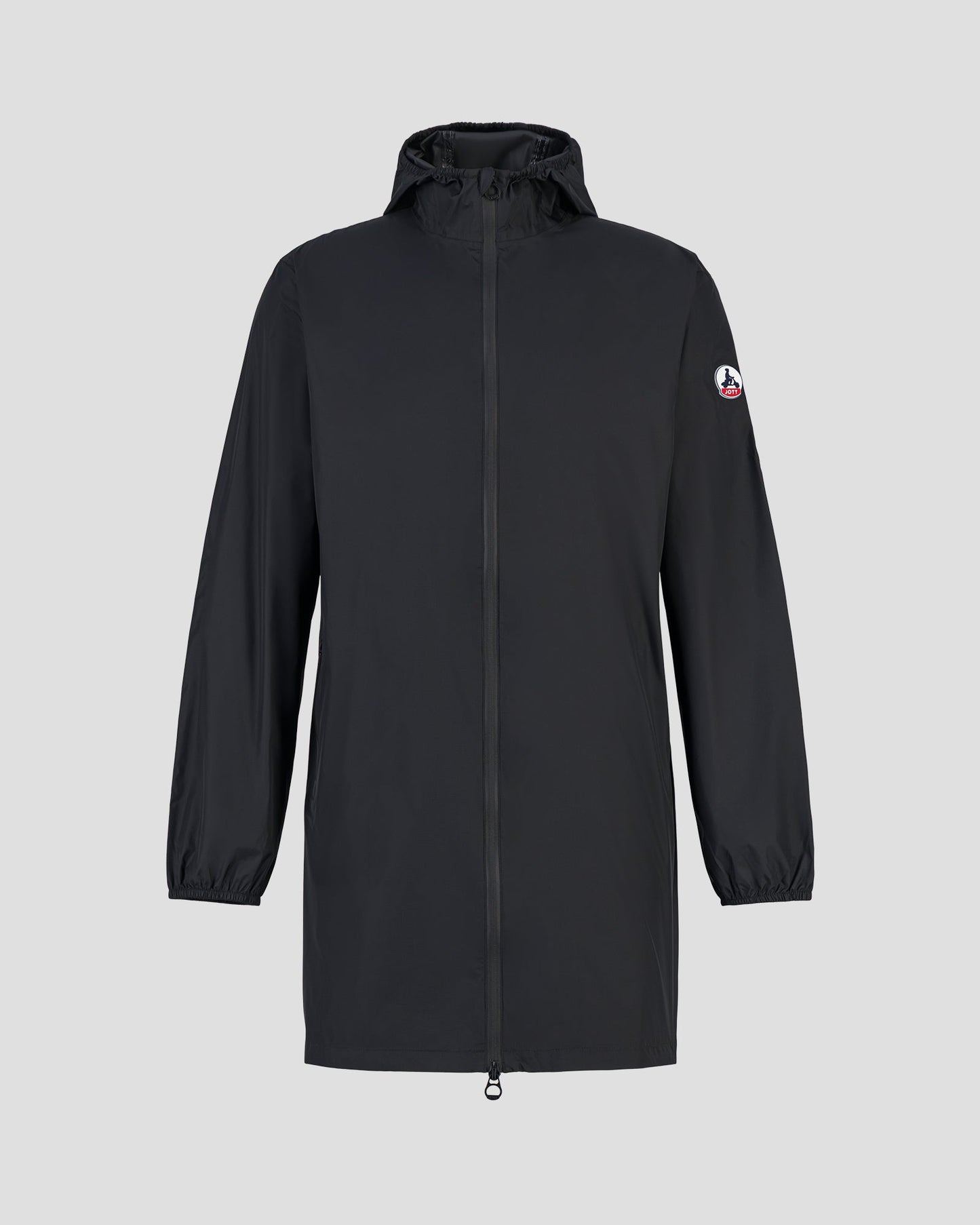 Imperméable long à capuche paquetable Noir Oban