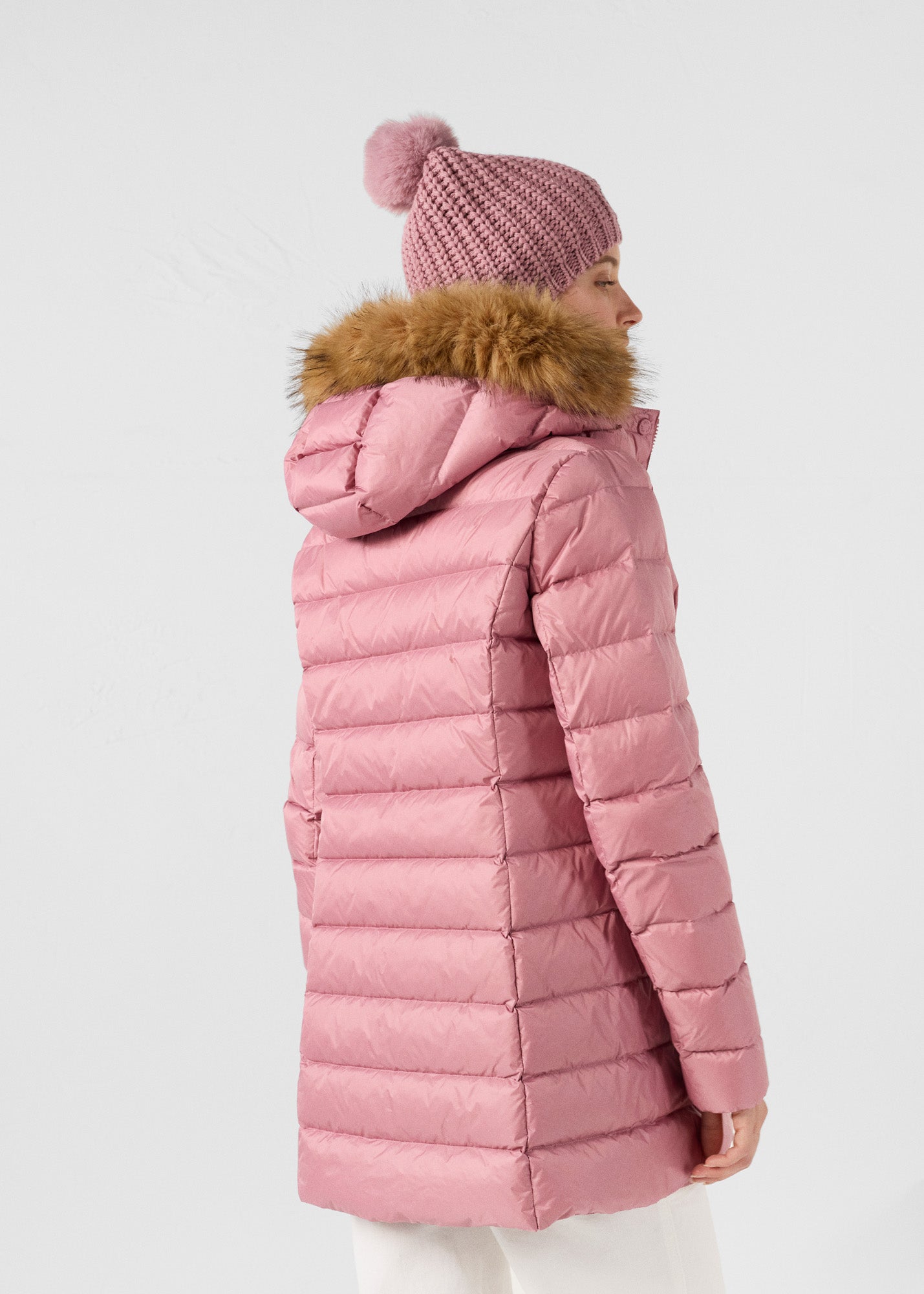 Doudoune mi-longue Grand Froid Rose antique Perle