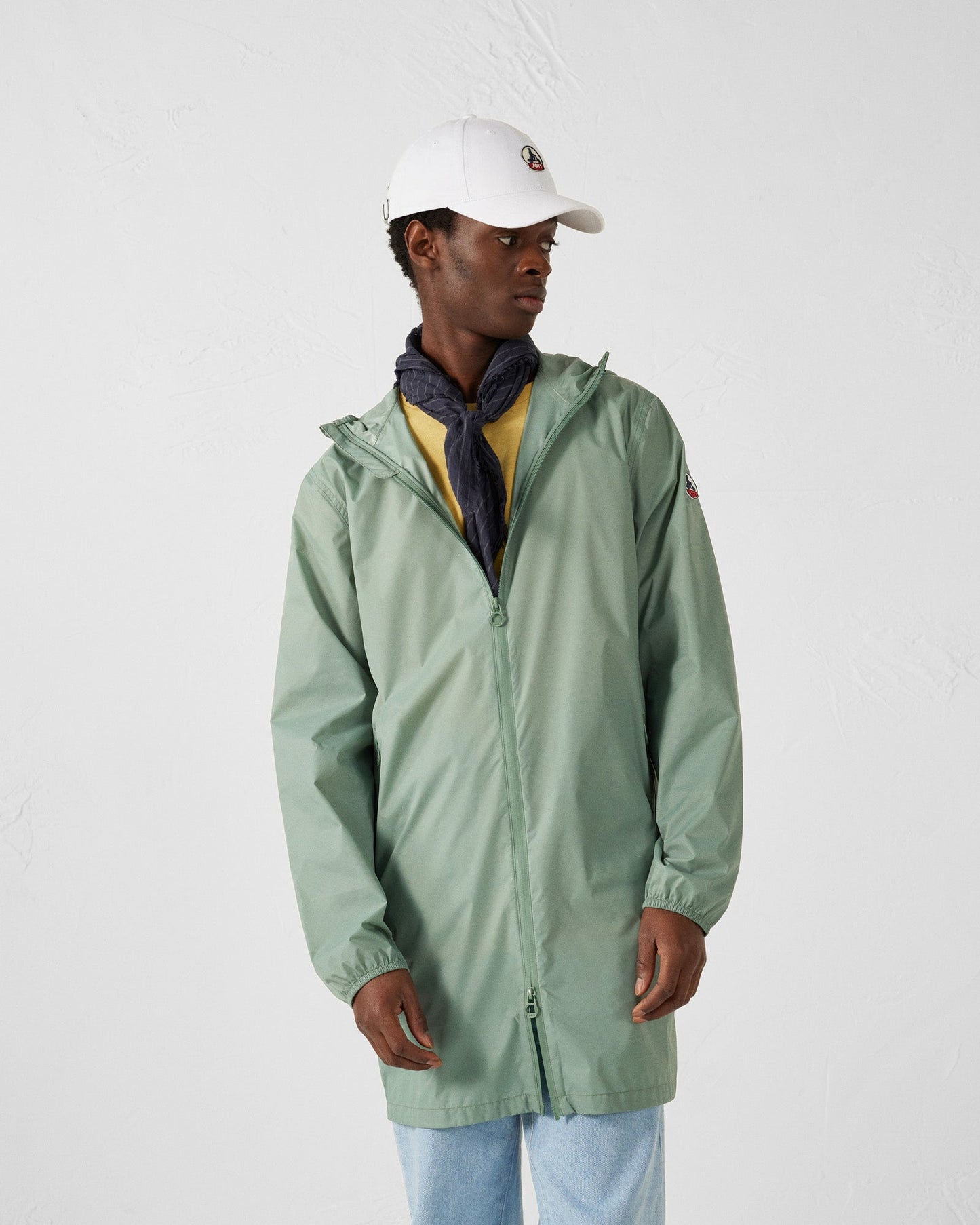 Imperméable long à capuche paquetable Vert minéral Oban