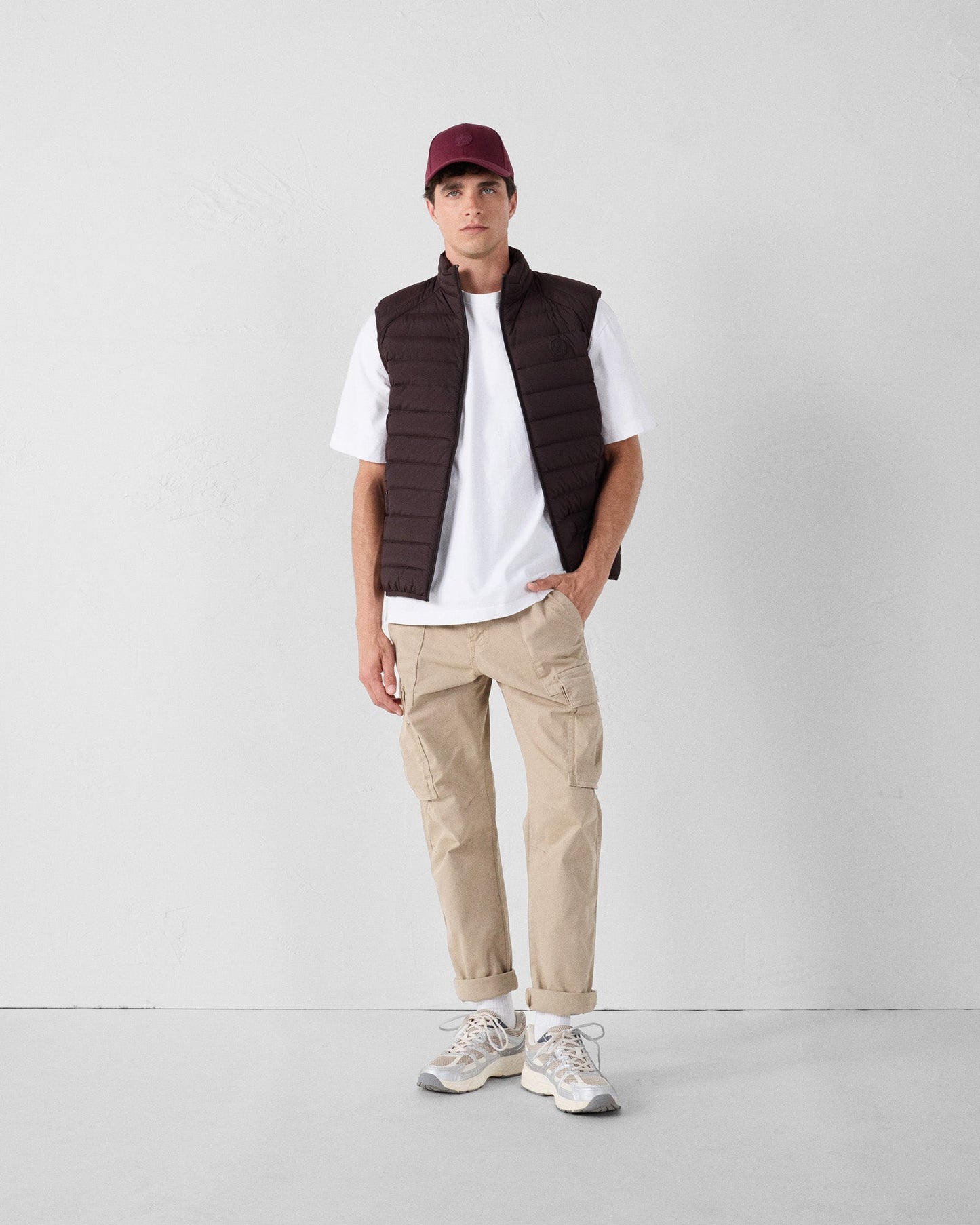 Doudoune sans manches stretch Café noir Arafo