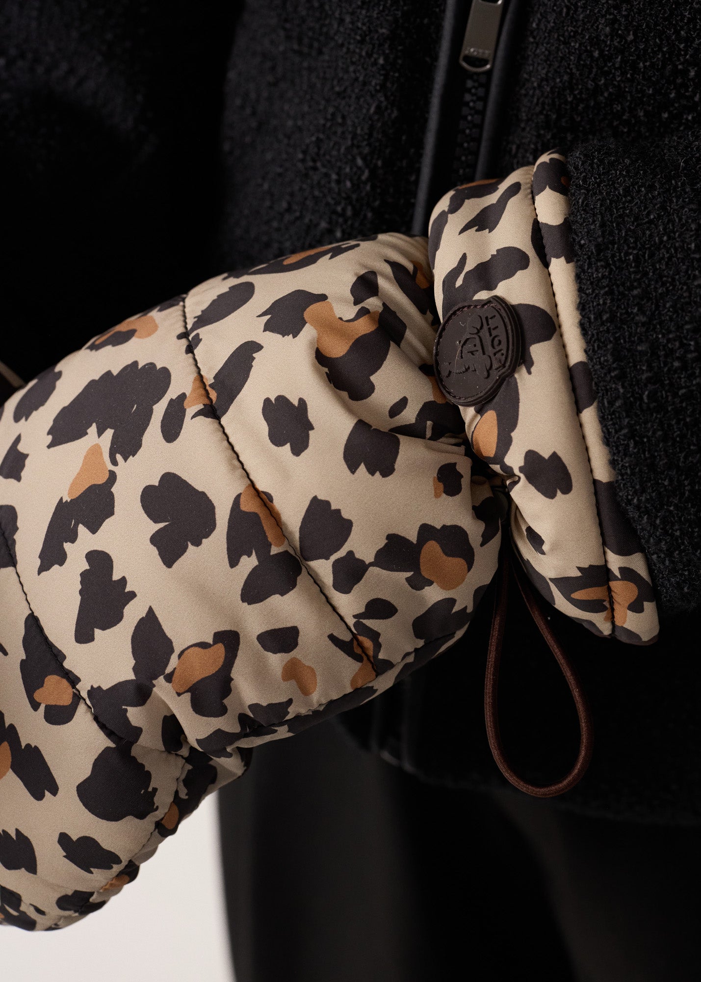Moufles imprimées Leopard beige Blade print