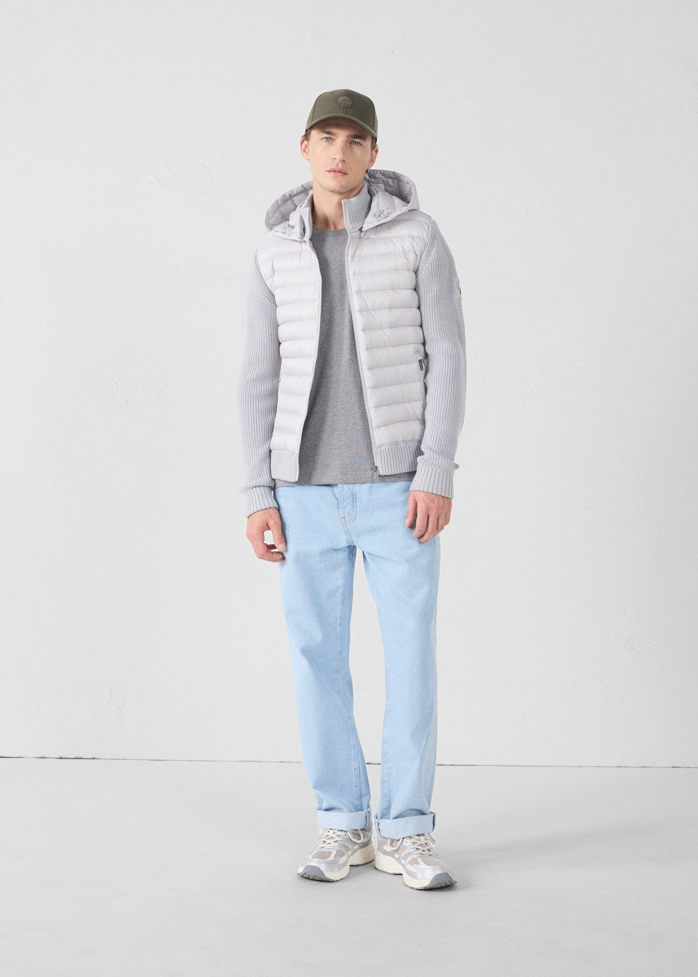 Doudoune bi-matière Gris glace Jumping