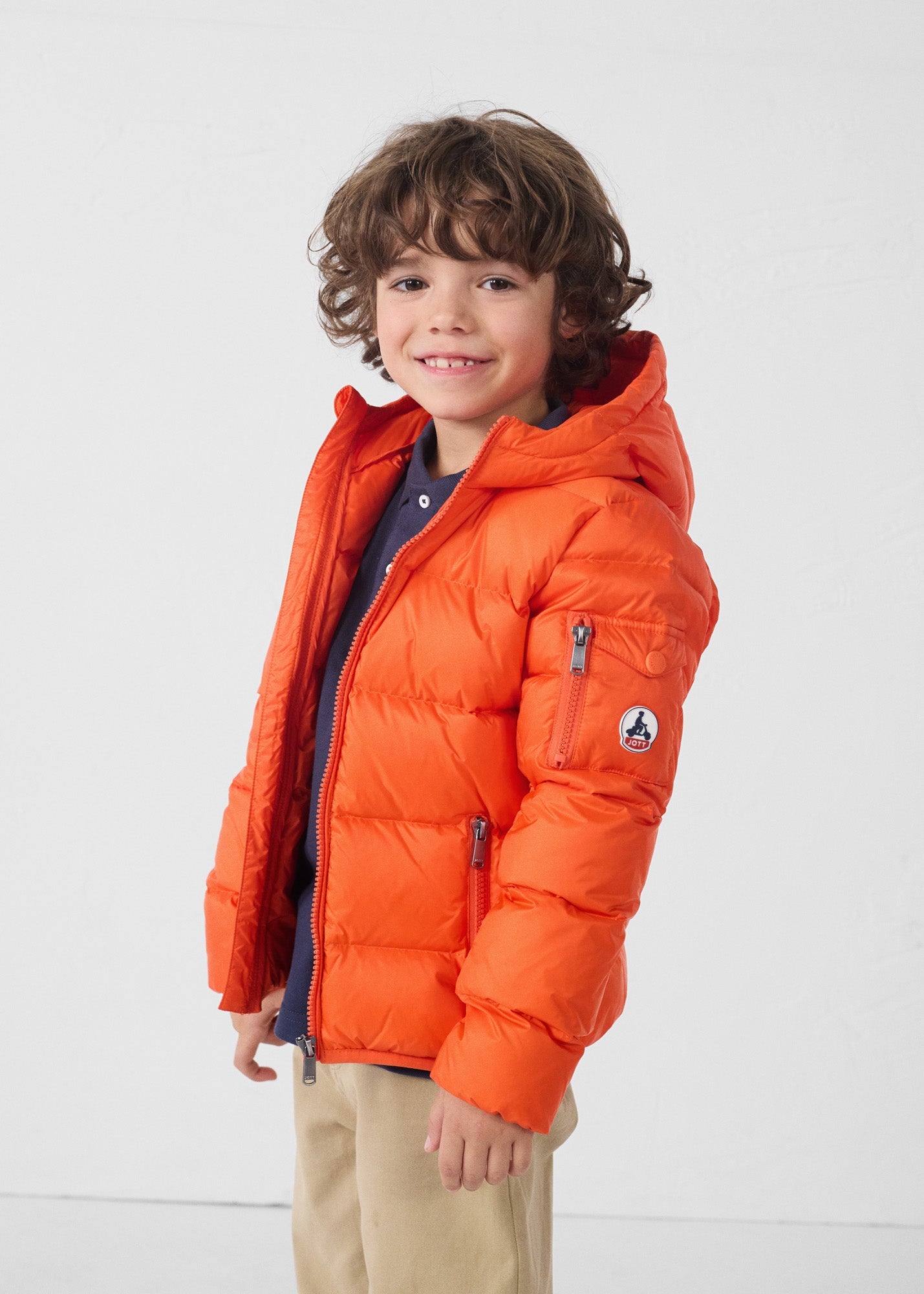 Doudoune enfant à capuche Grand Froid Rouge feu Kazan