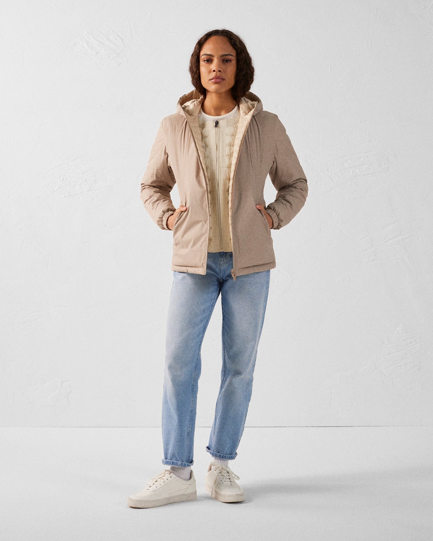 Doudoune réversible à capuche Ultralight Beige/Sable Bangkok 2.0