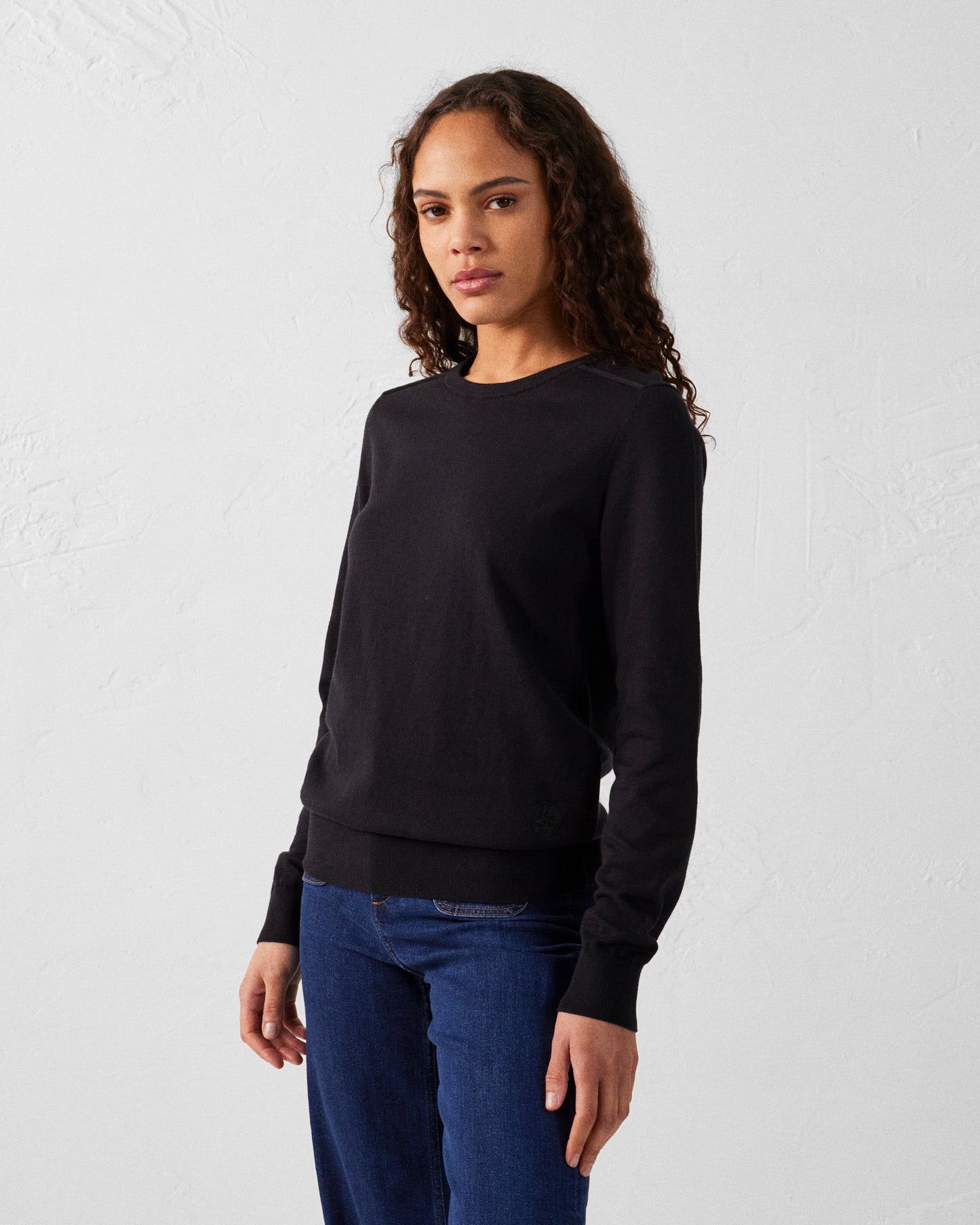 Pull en maille col rond Noir Heloise