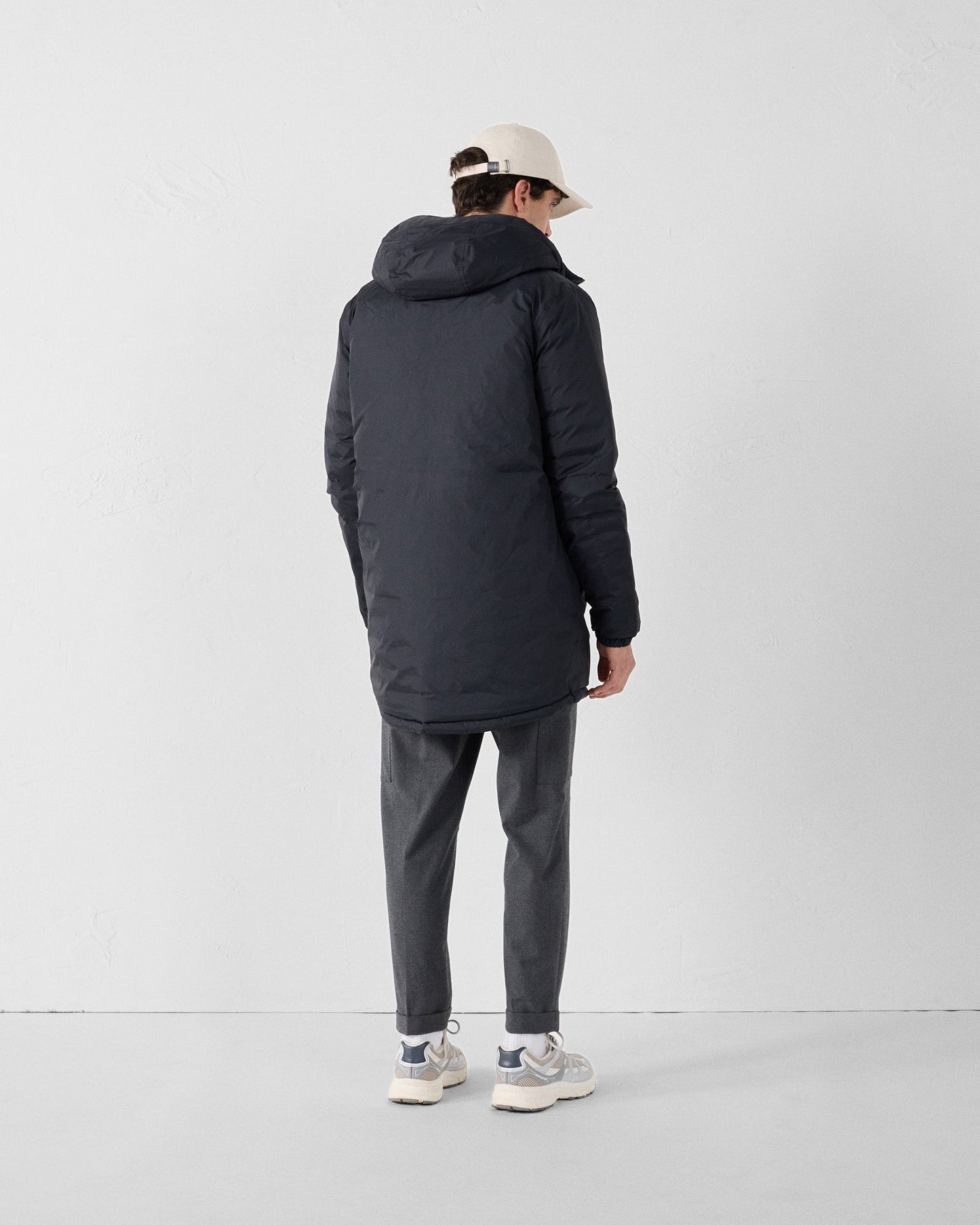 Doudoune longue réversible Noir/bleu cobalt Assen