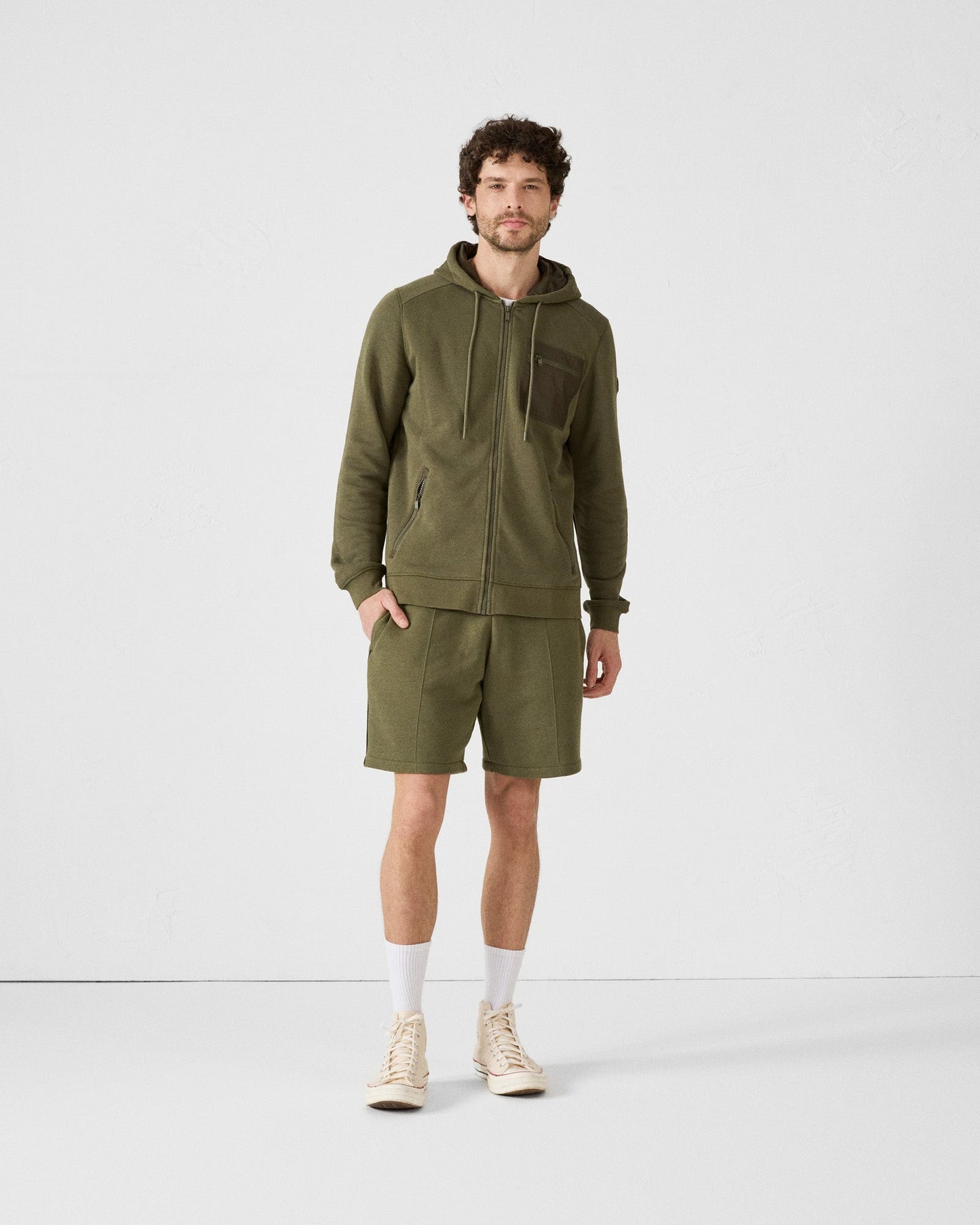 Veste zippée en coton Army Hector