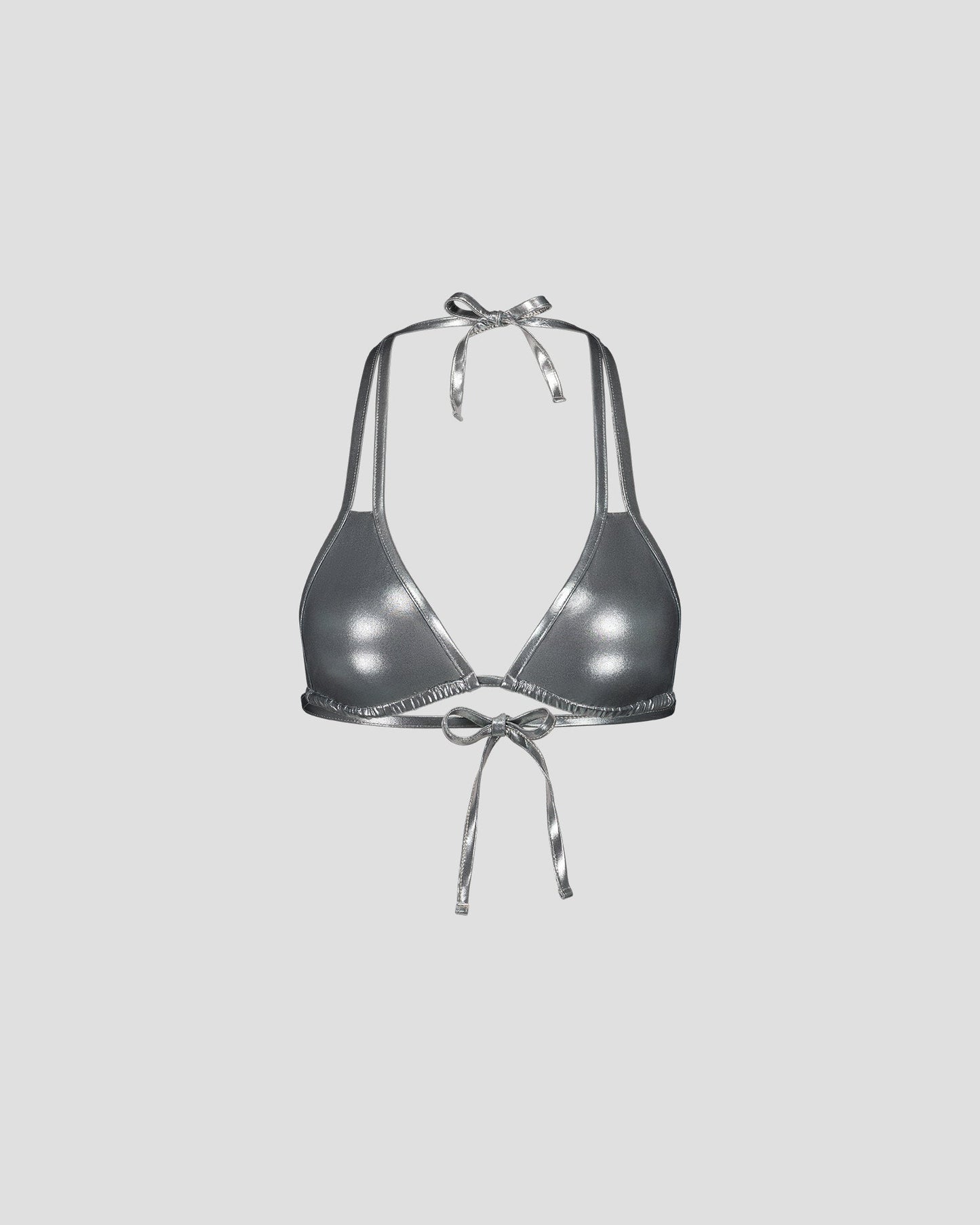 Haut de maillot de bain triangle Argent Assia top