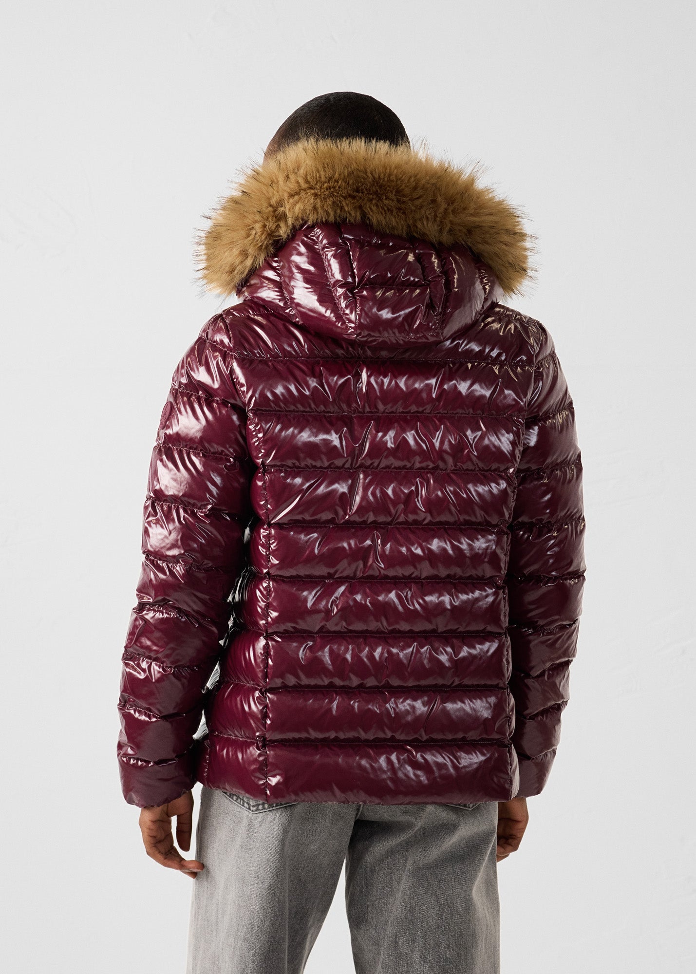 Doudoune à capuche Grand Froid Cerise noire Luxe laquée