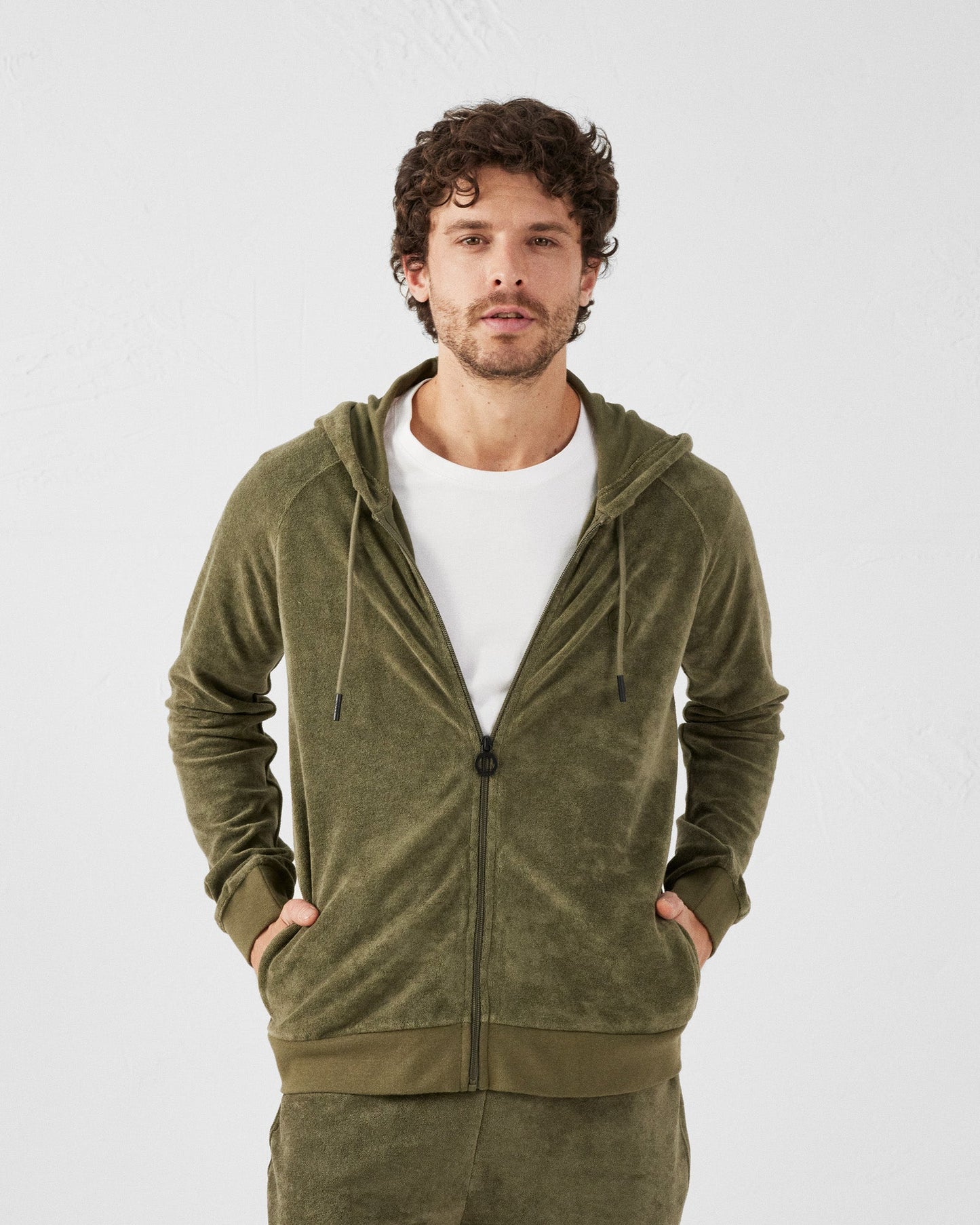 Veste zippée éponge à capuche Army Mojave