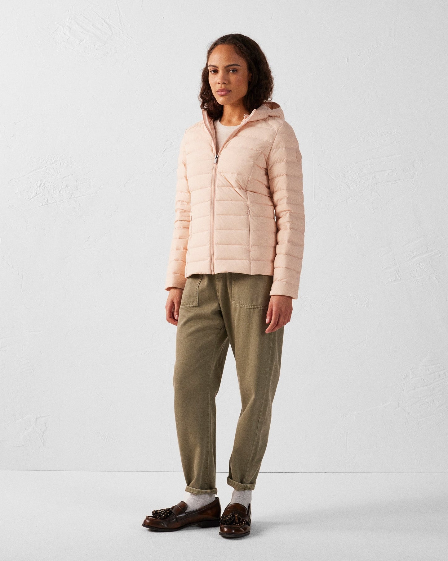 Doudoune à capuche stretch légère Pêche clair Salma