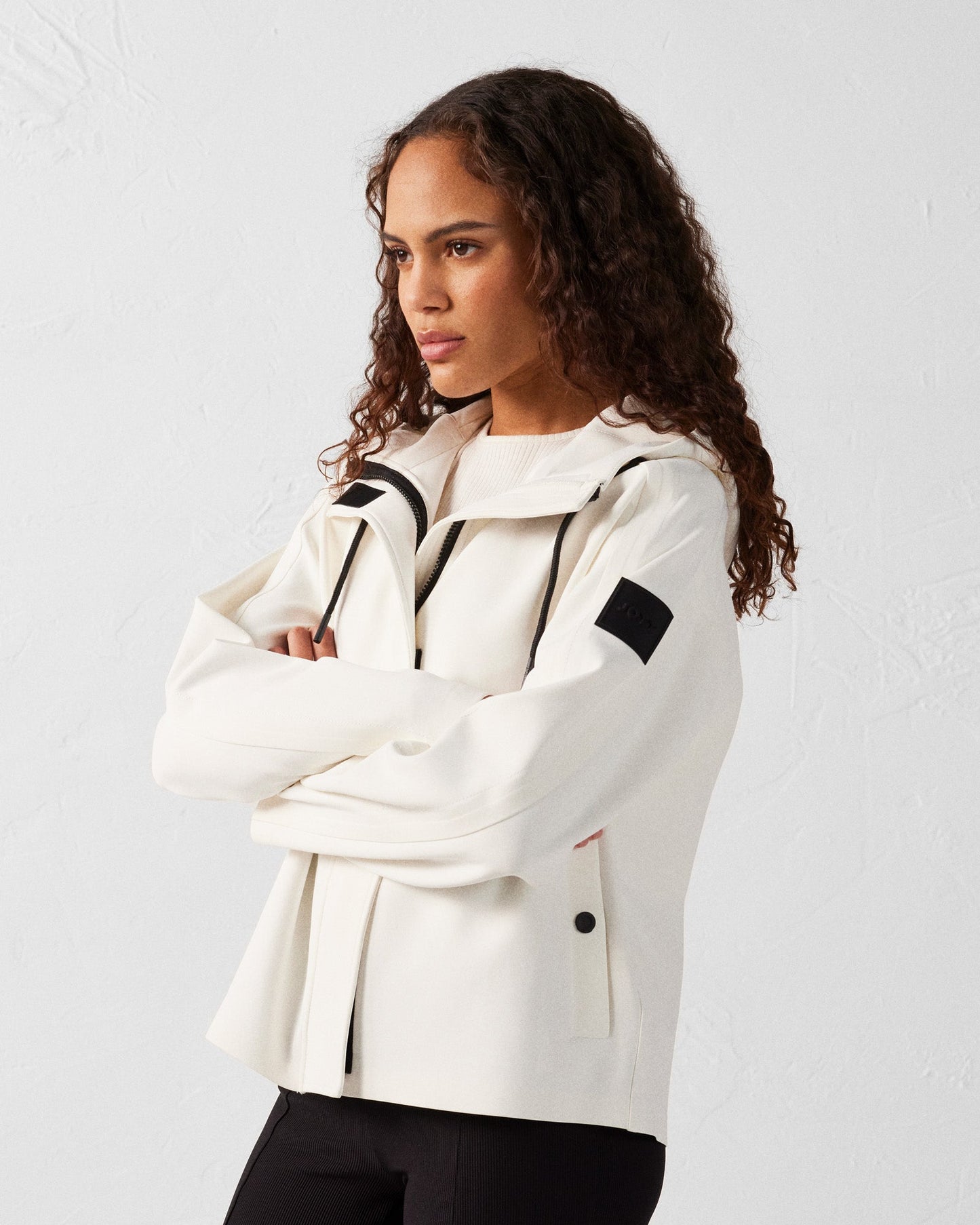 Veste courte bimatière 'oversize' Blanc Ellen