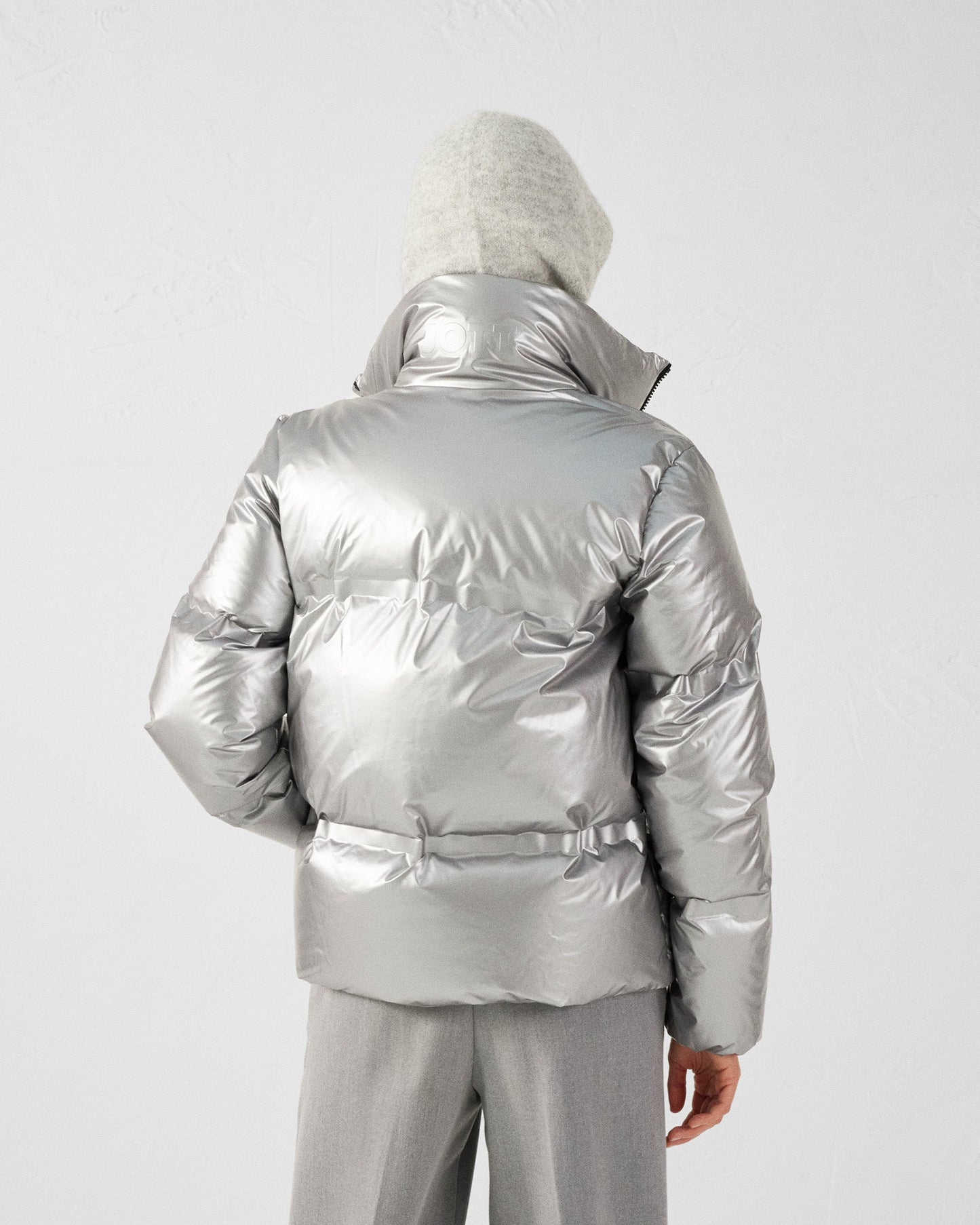 Doudoune métallique esprit 'Puffer' Argent Flake