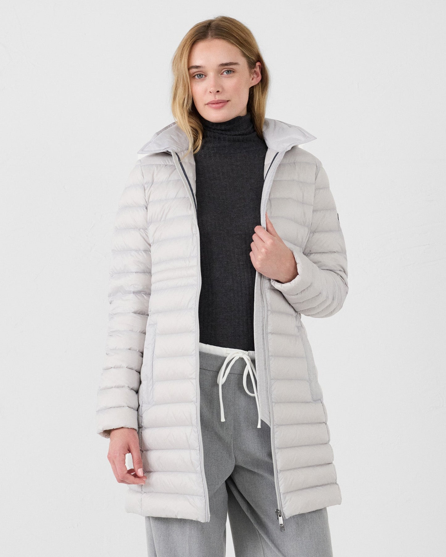 Doudoune longue à capuche Gris glace Vero 2.0