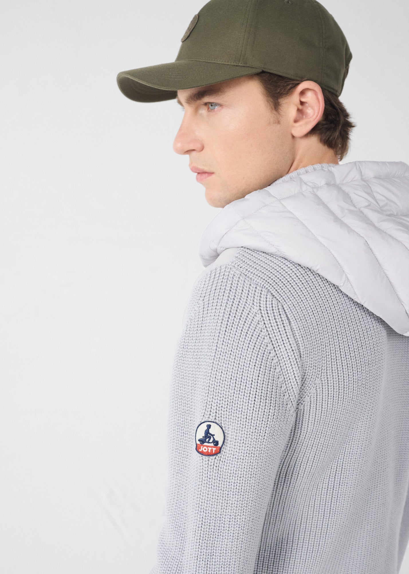 Doudoune bi-matière Gris glace Jumping