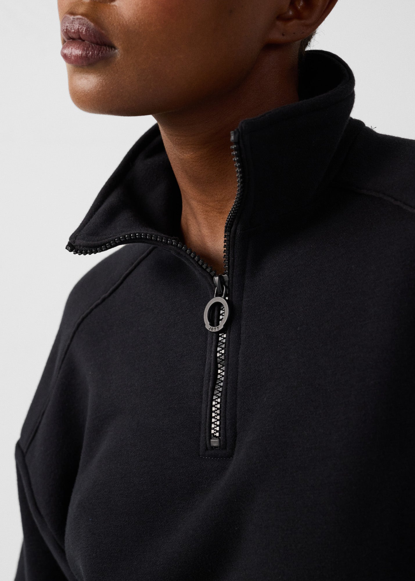Sweatshirt demi-zippé Noir Line