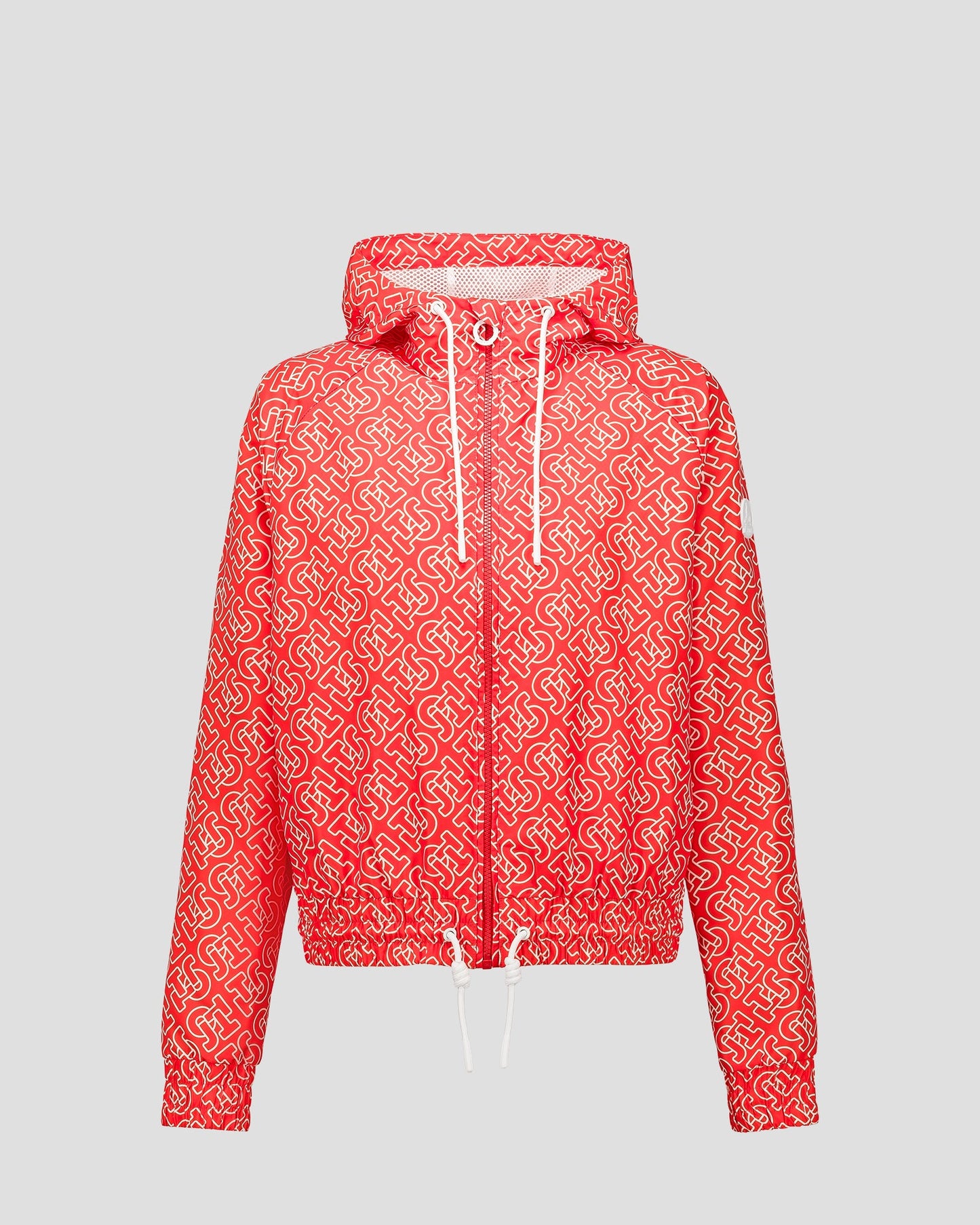Blouson coupe-vent léger à capuche Mono rouge feu Alize monogram