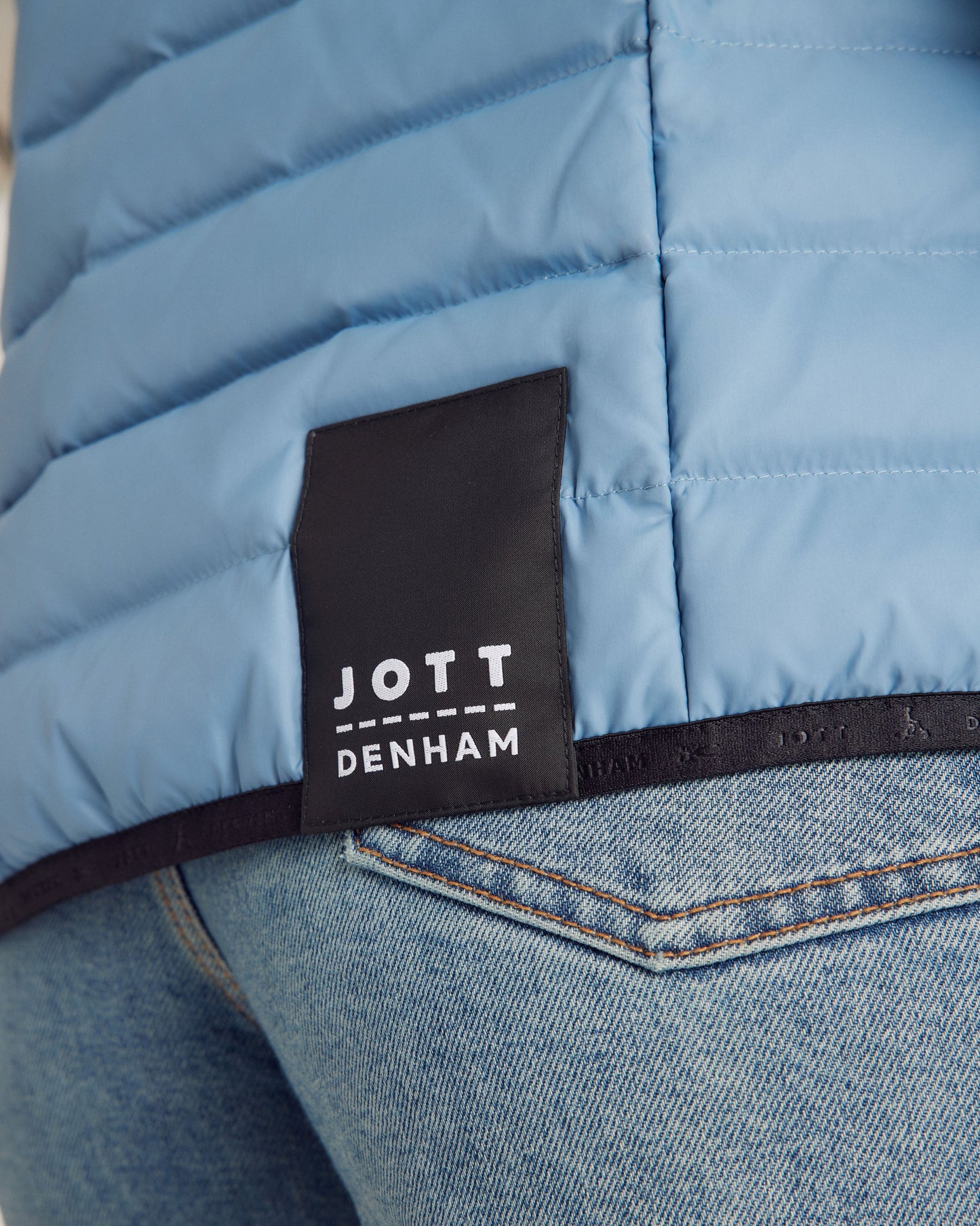 Doudoune légère avec détails en denim Bleu délavé Flight WNW JOTT x DENHAM