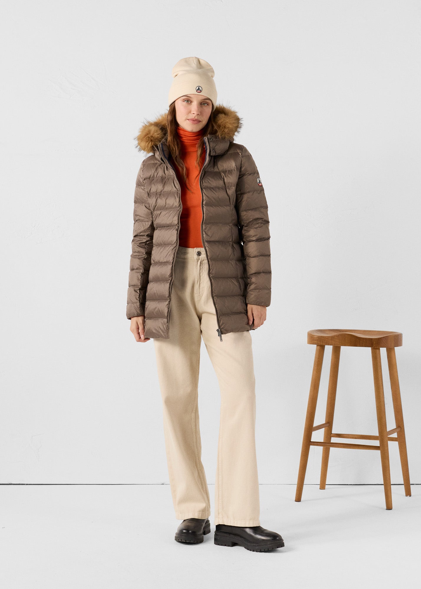 Doudoune mi-longue Grand Froid Taupe Perle